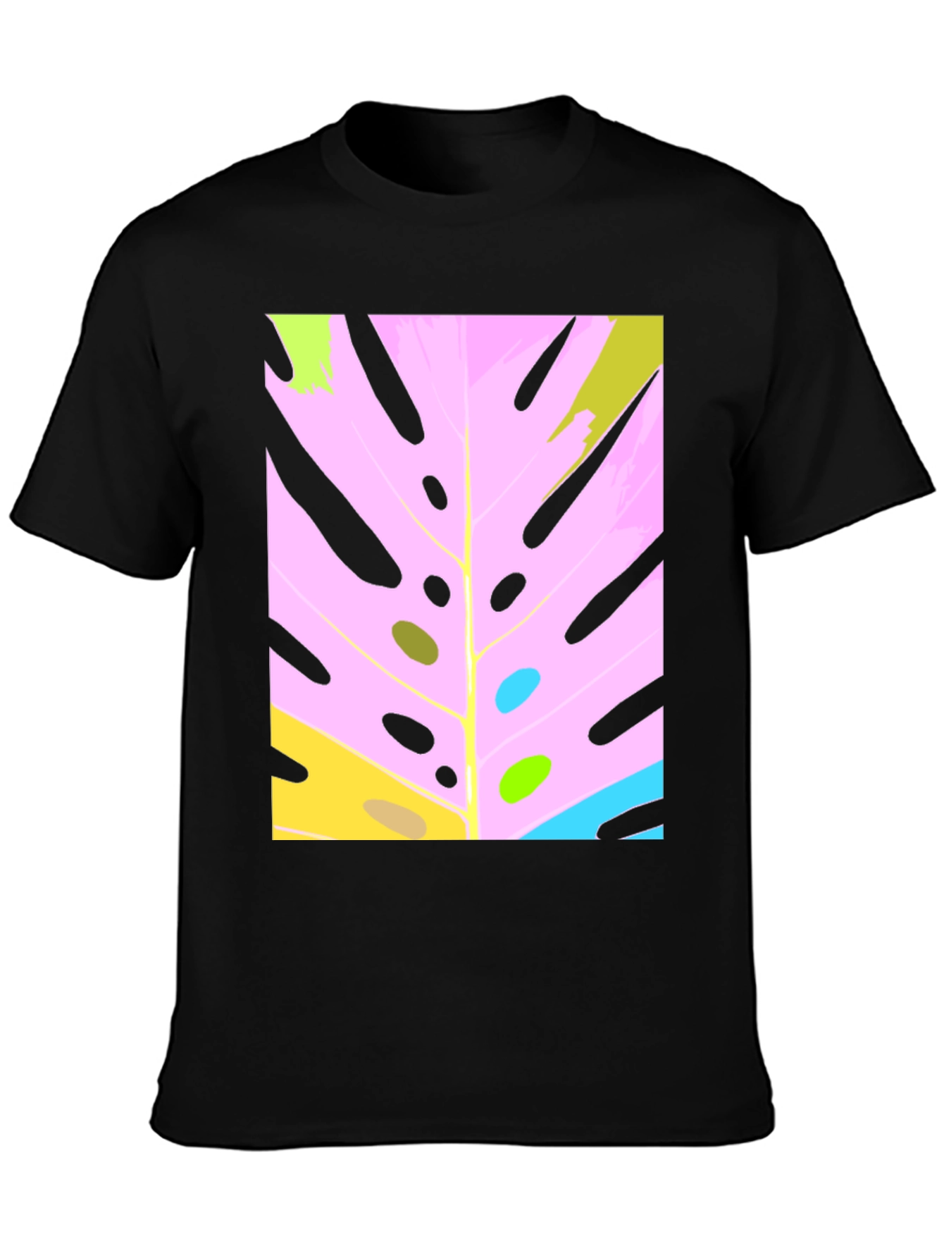 Modern Abstract Monstera Leaf Graphic Tee