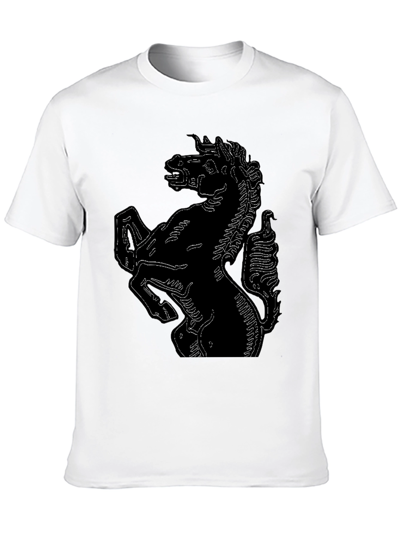 Bold Black T-Shirt with Horse Graphic