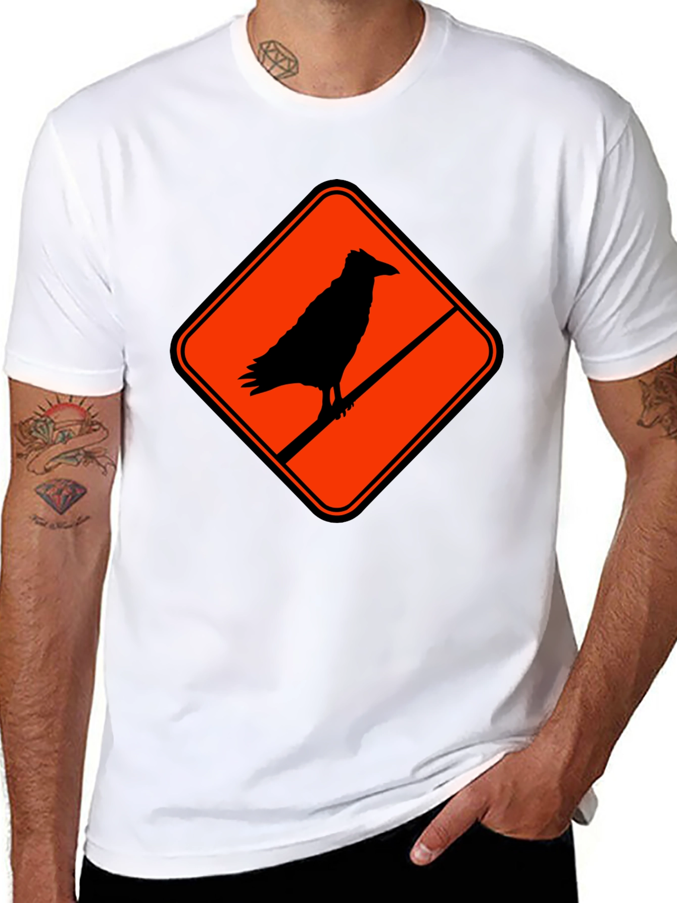 Raven Silhouette Graphic Black T-Shirt