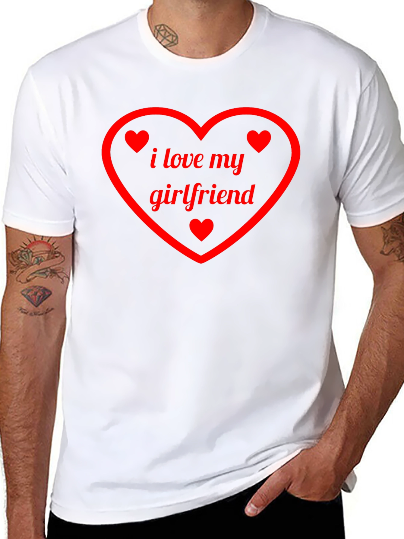 I Love My Girlfriend T-Shirt Heart Valentines Day Gift