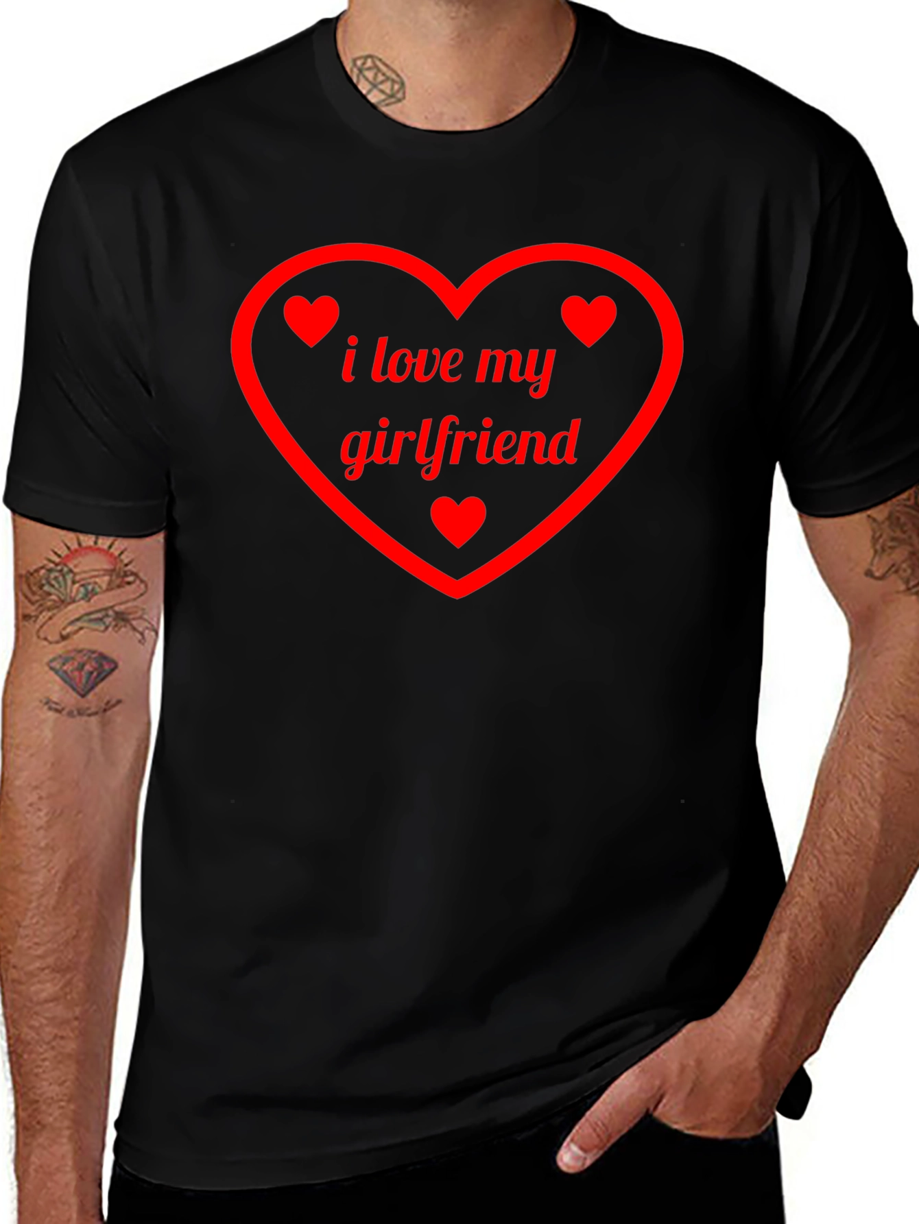 I Love My Girlfriend T-Shirt Heart Valentines Day Gift