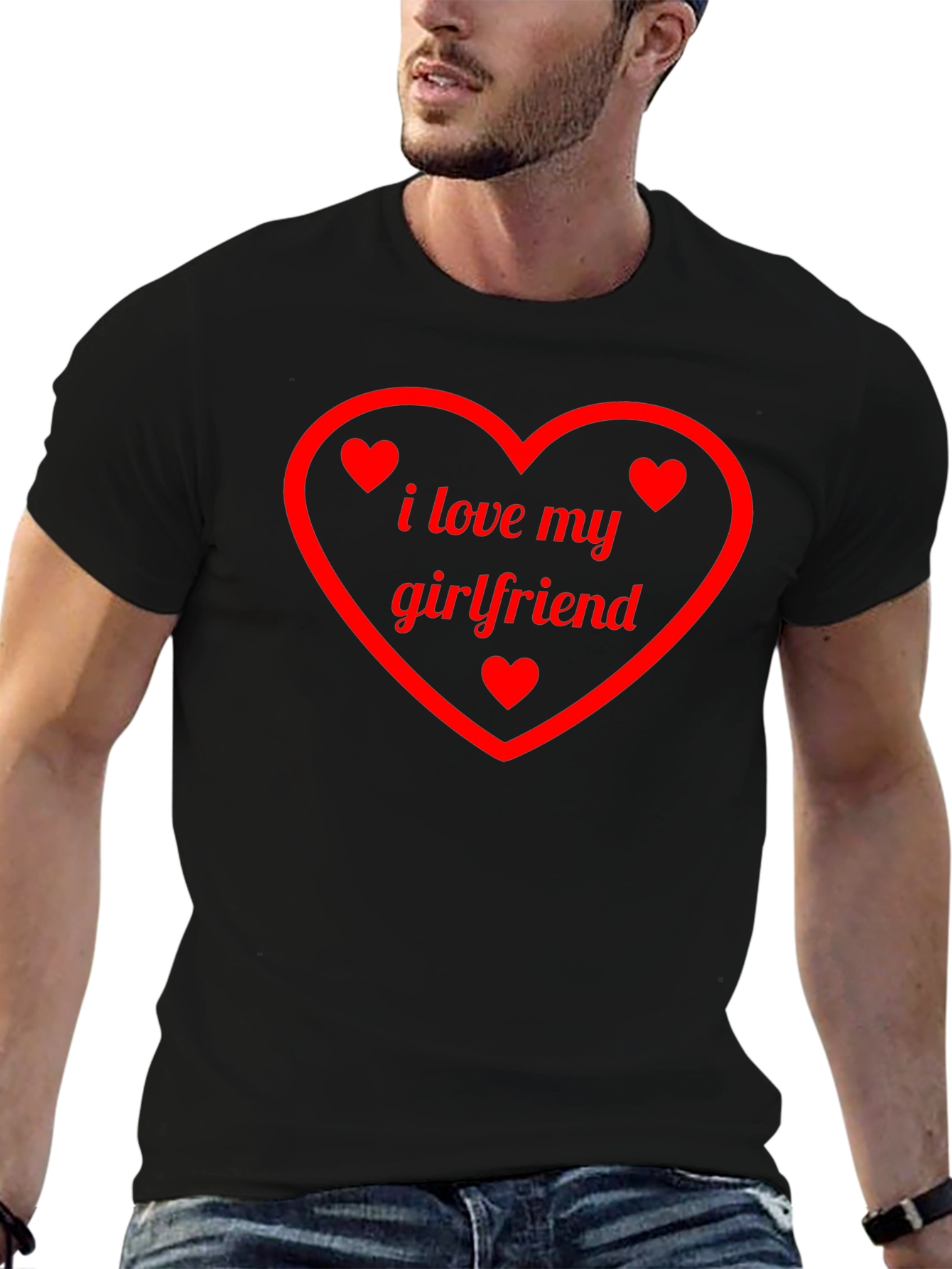 I Love My Girlfriend T-Shirt Heart Valentines Day Gift