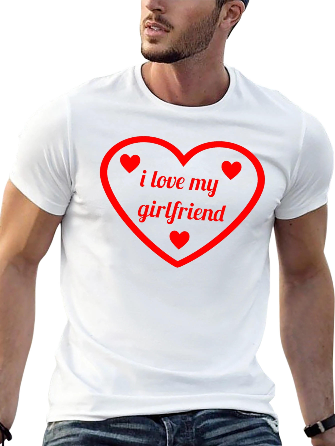 I Love My Girlfriend T-Shirt Heart Valentines Day Gift