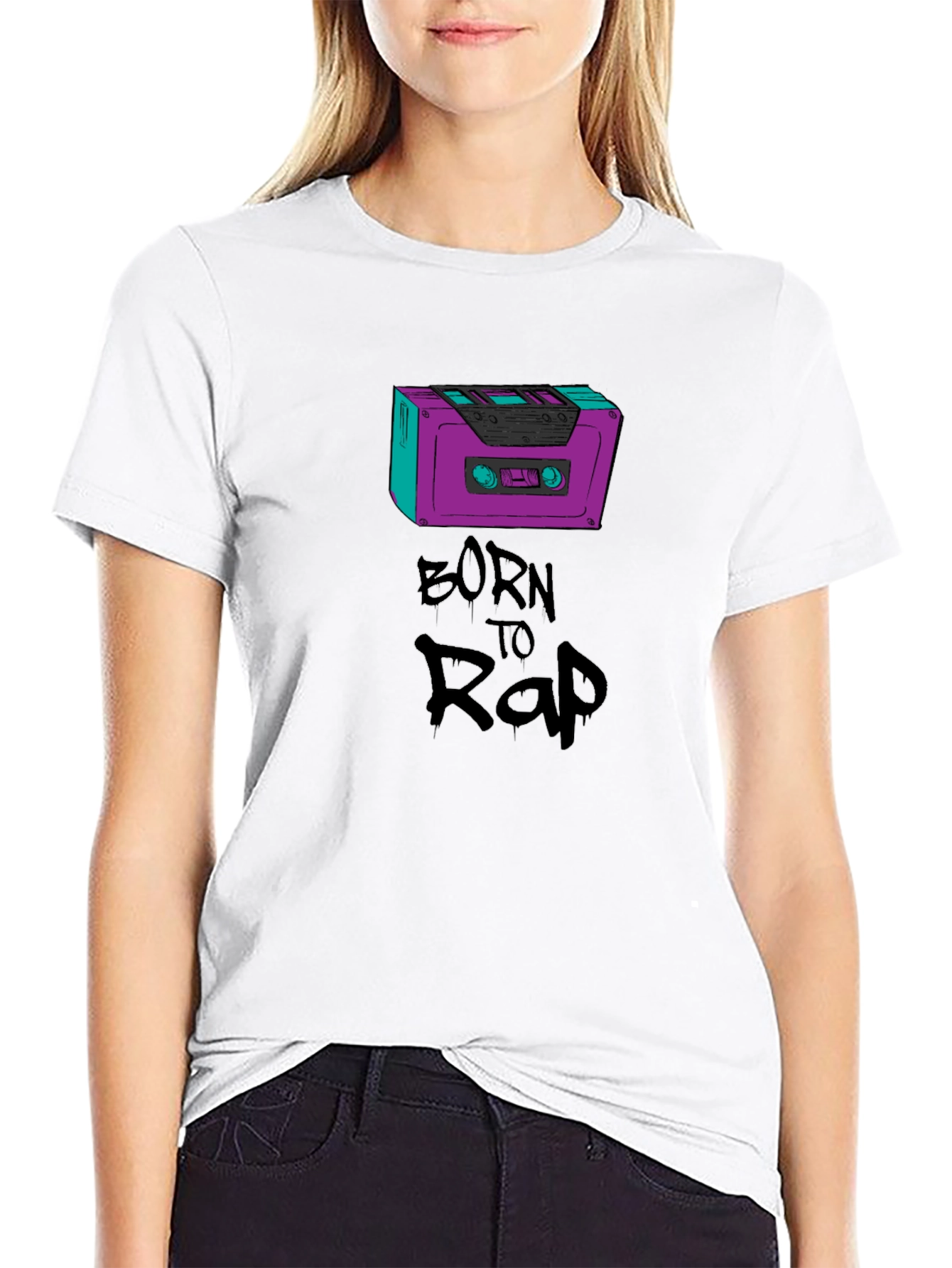 Born To Rap Cassette Tape Graphic Tee