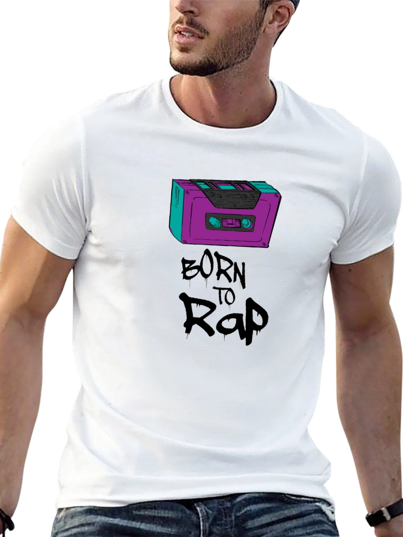 Born To Rap Cassette Tape Graphic Tee