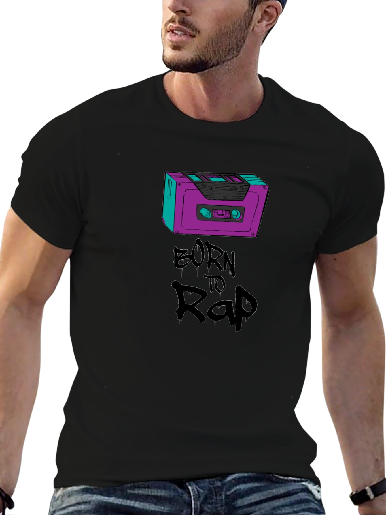 Born To Rap Cassette Tape Graphic Tee