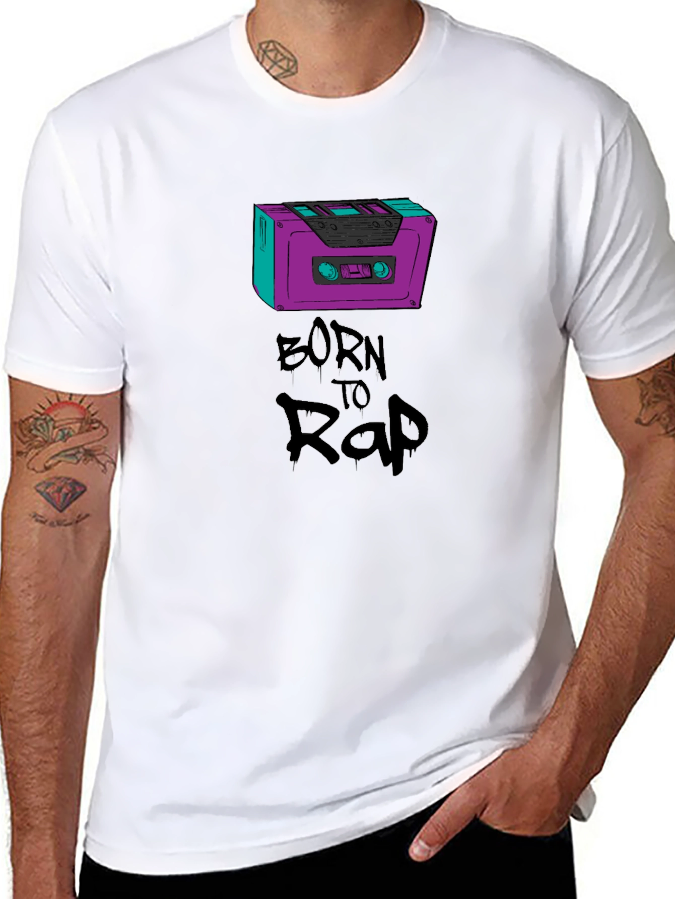 Born To Rap Cassette Tape Graphic Tee
