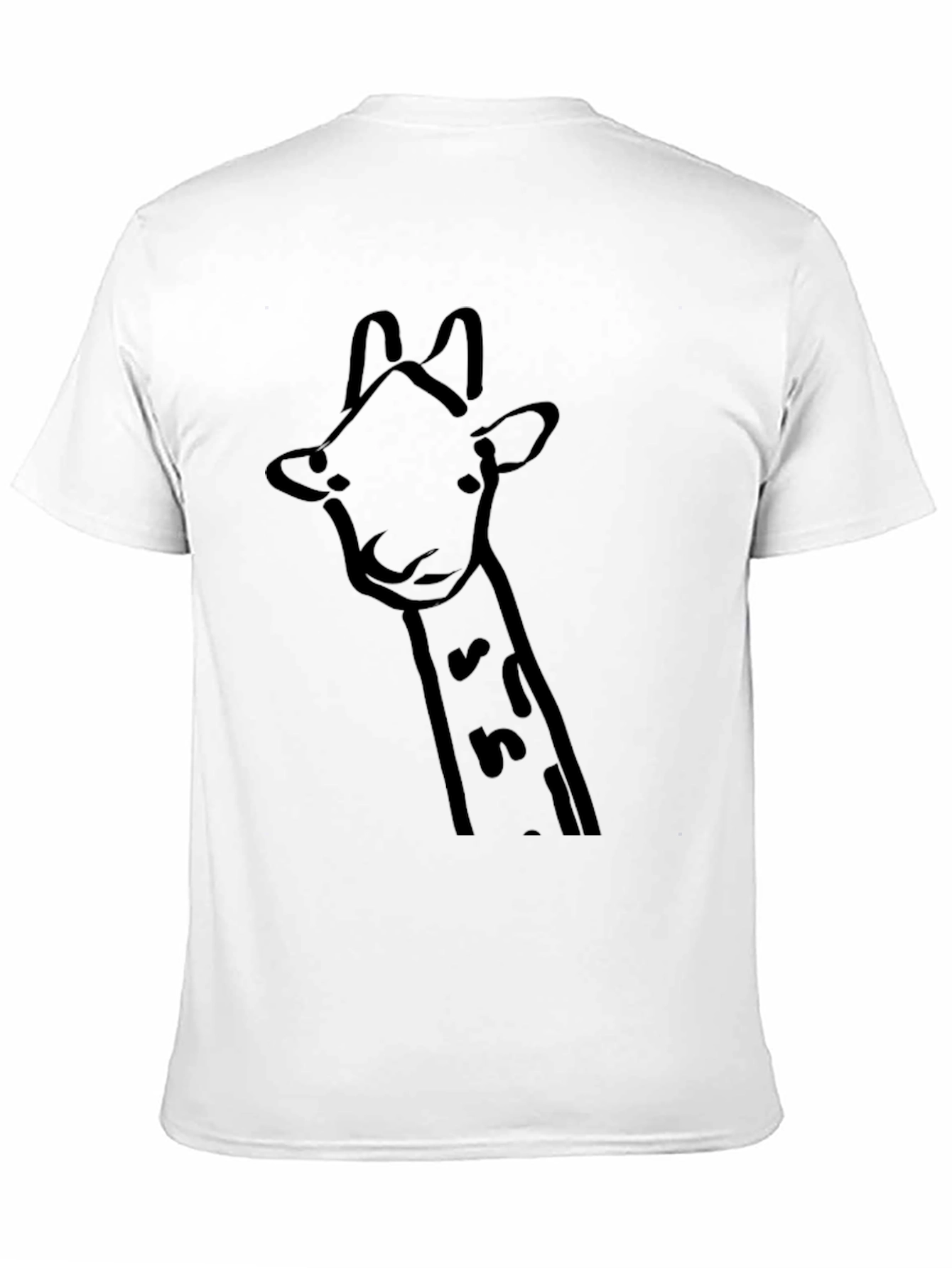 Giraffe Outline Graphic Black T-Shirt