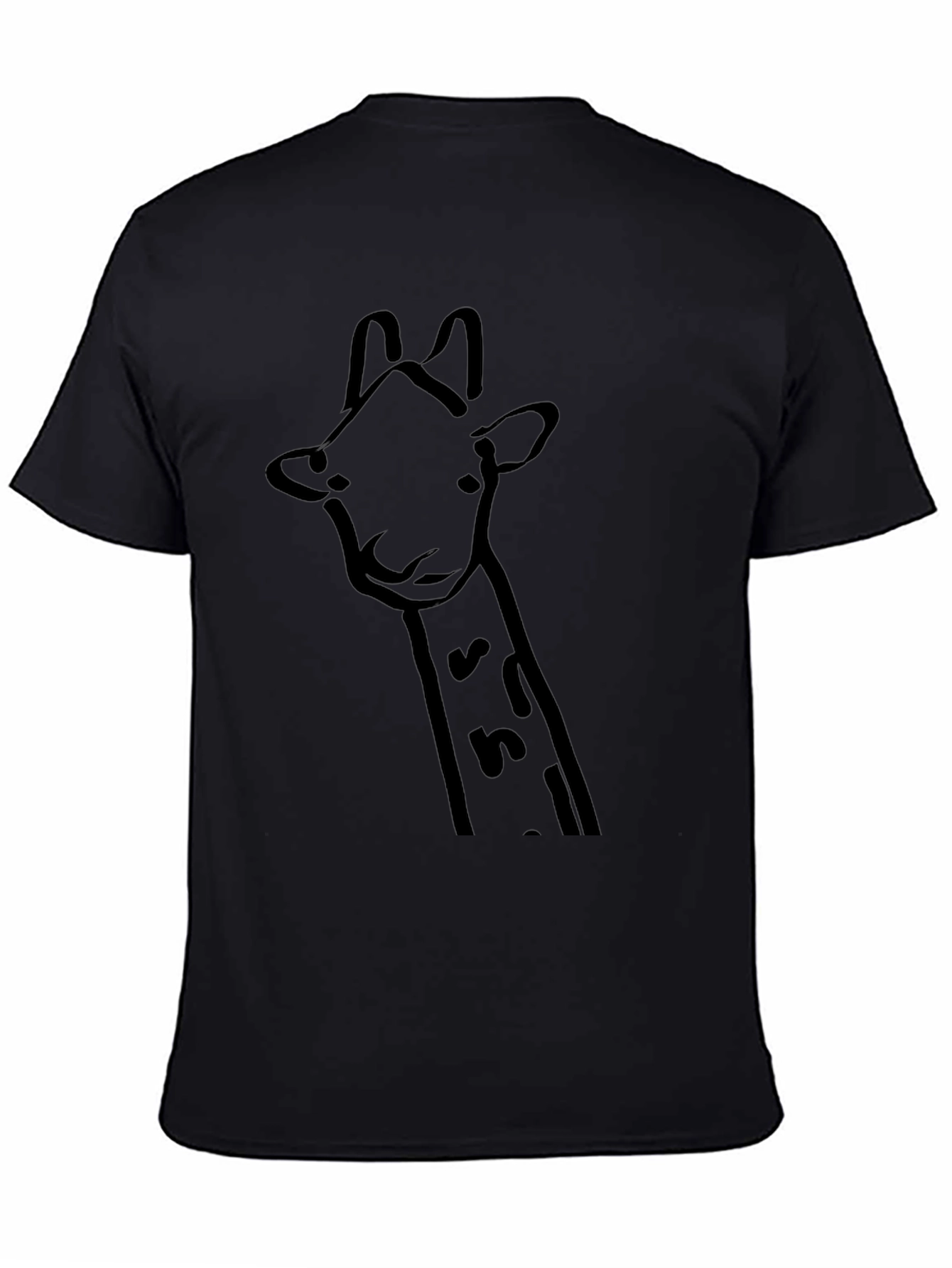 Giraffe Outline Graphic Black T-Shirt