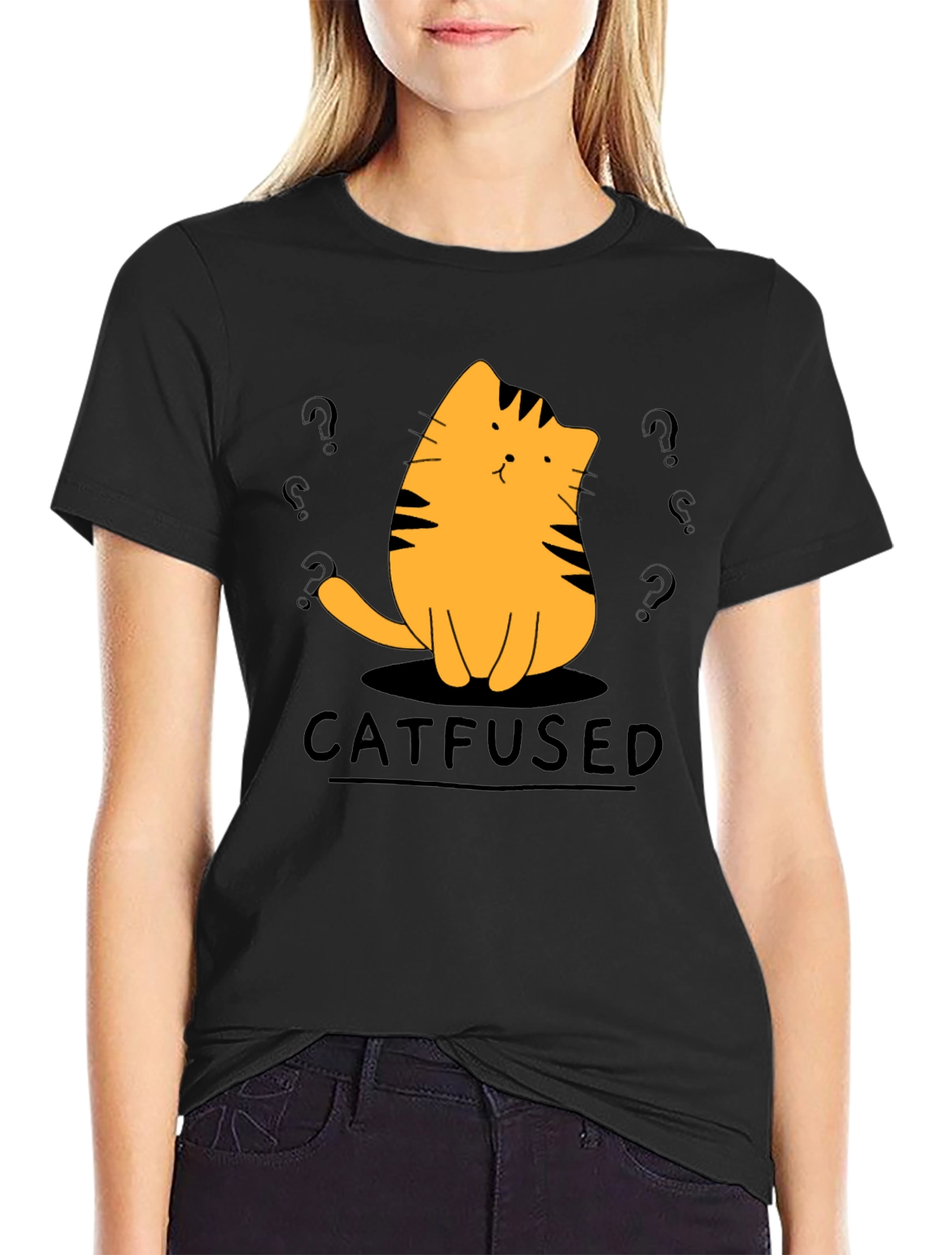 Catfused Graphic T-Shirt - Confused Cat Tee