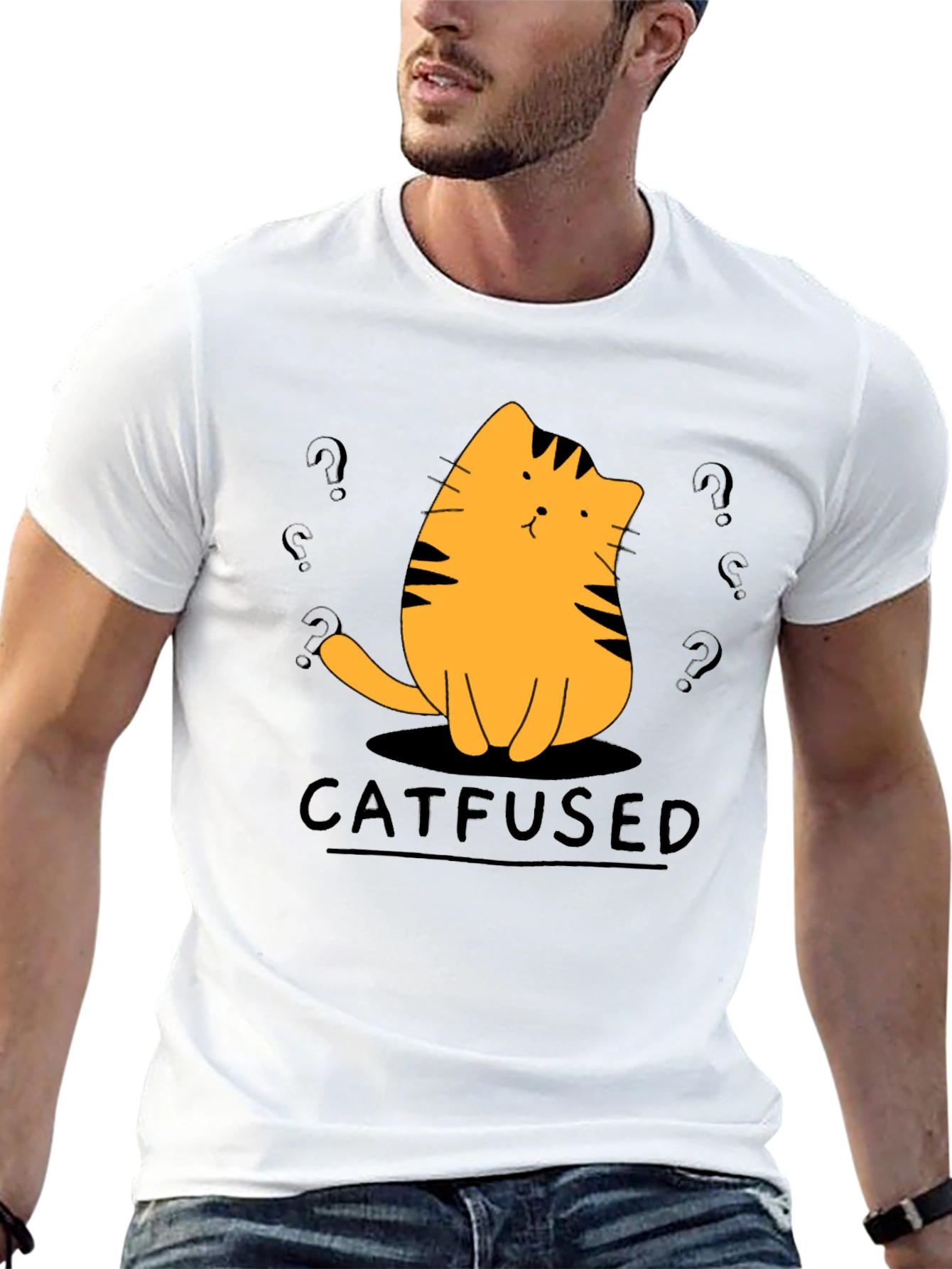 Catfused Graphic T-Shirt - Confused Cat Tee