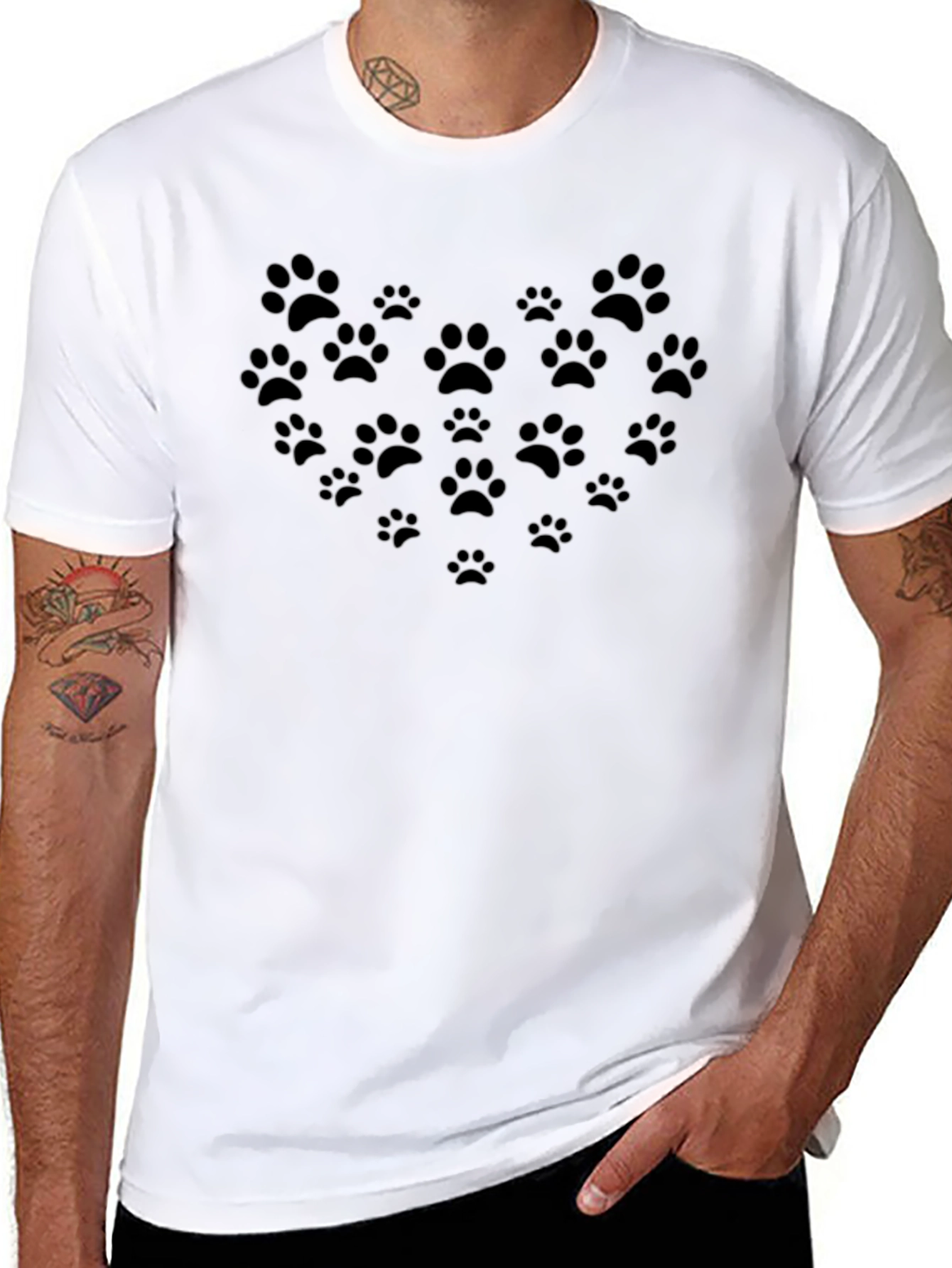 Paw Print Heart T-Shirt - Cute Pet Lover Tee