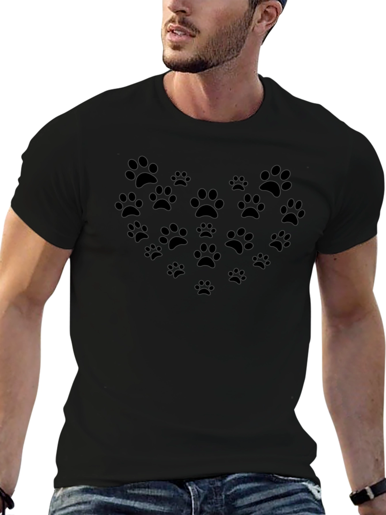 Paw Print Heart T-Shirt - Cute Pet Lover Tee