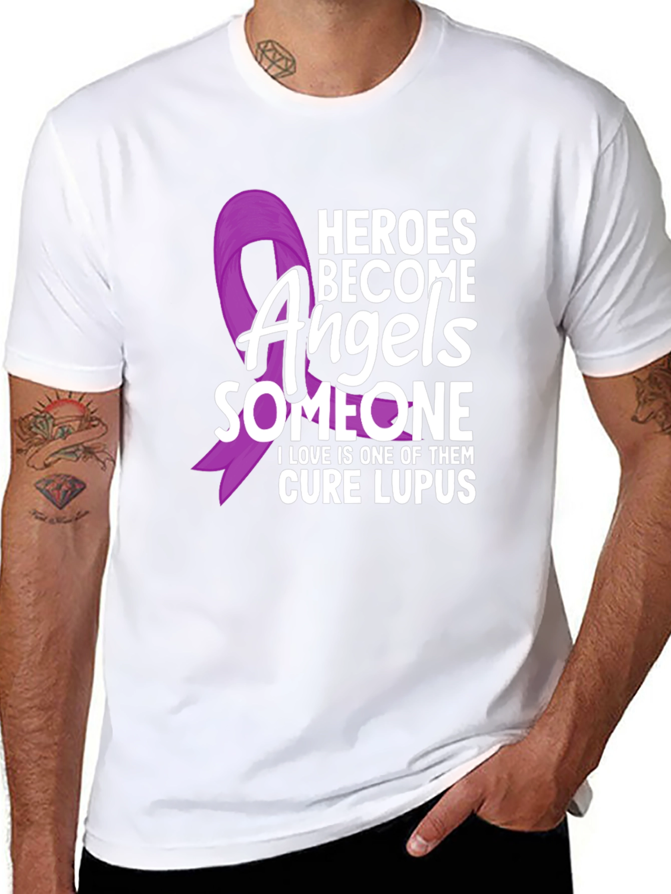 Heroes Become Angels Lupus Awareness T-Shirt