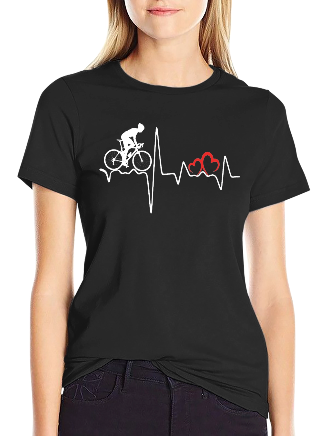 Cycling Heartbeat Graphic Tee - Ride with Passion