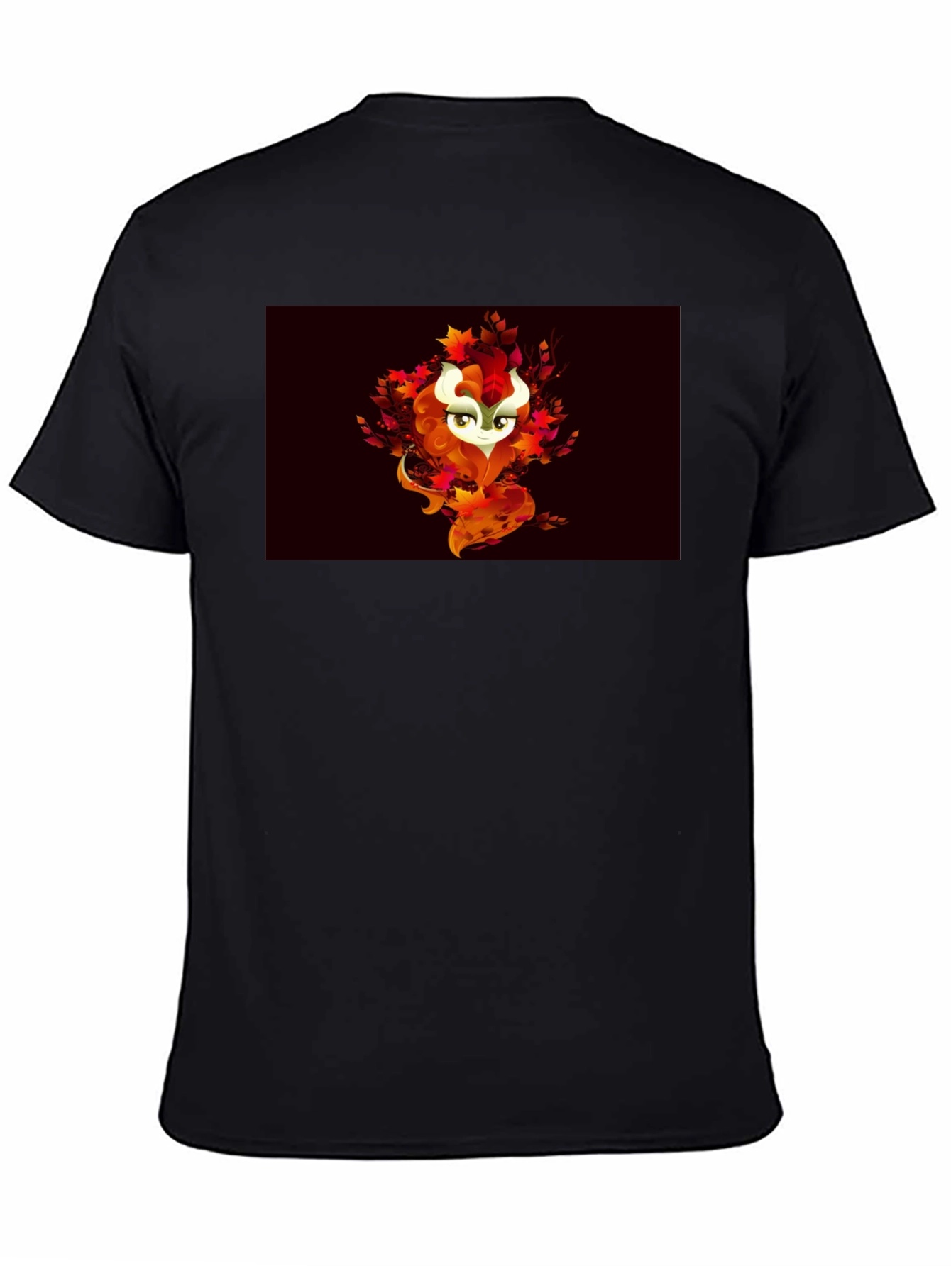 Autumn Spirit Graphic Tee - Black Cotton Blend