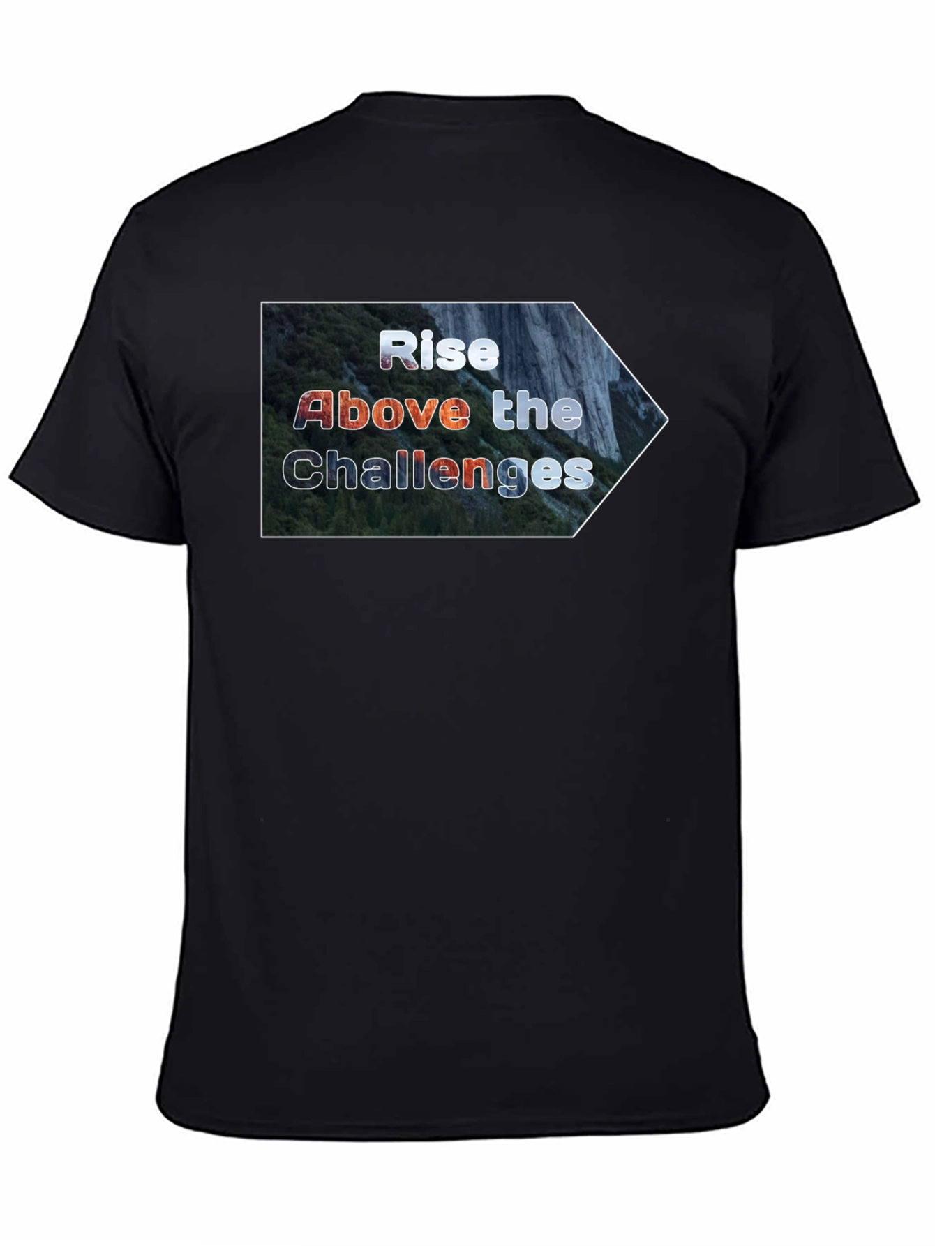 Rise Above Challenges Graphic Tee - Black