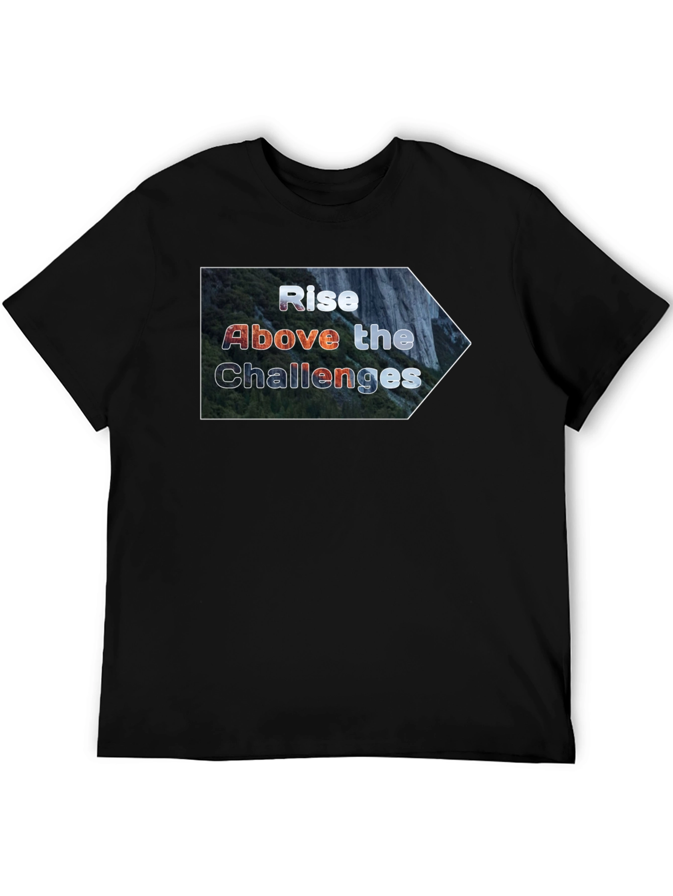 Rise Above Challenges Graphic Tee - Black