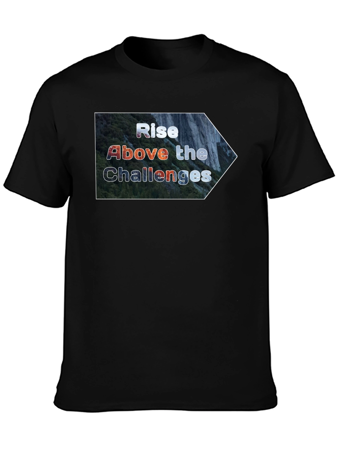 Rise Above Challenges Graphic Tee - Black