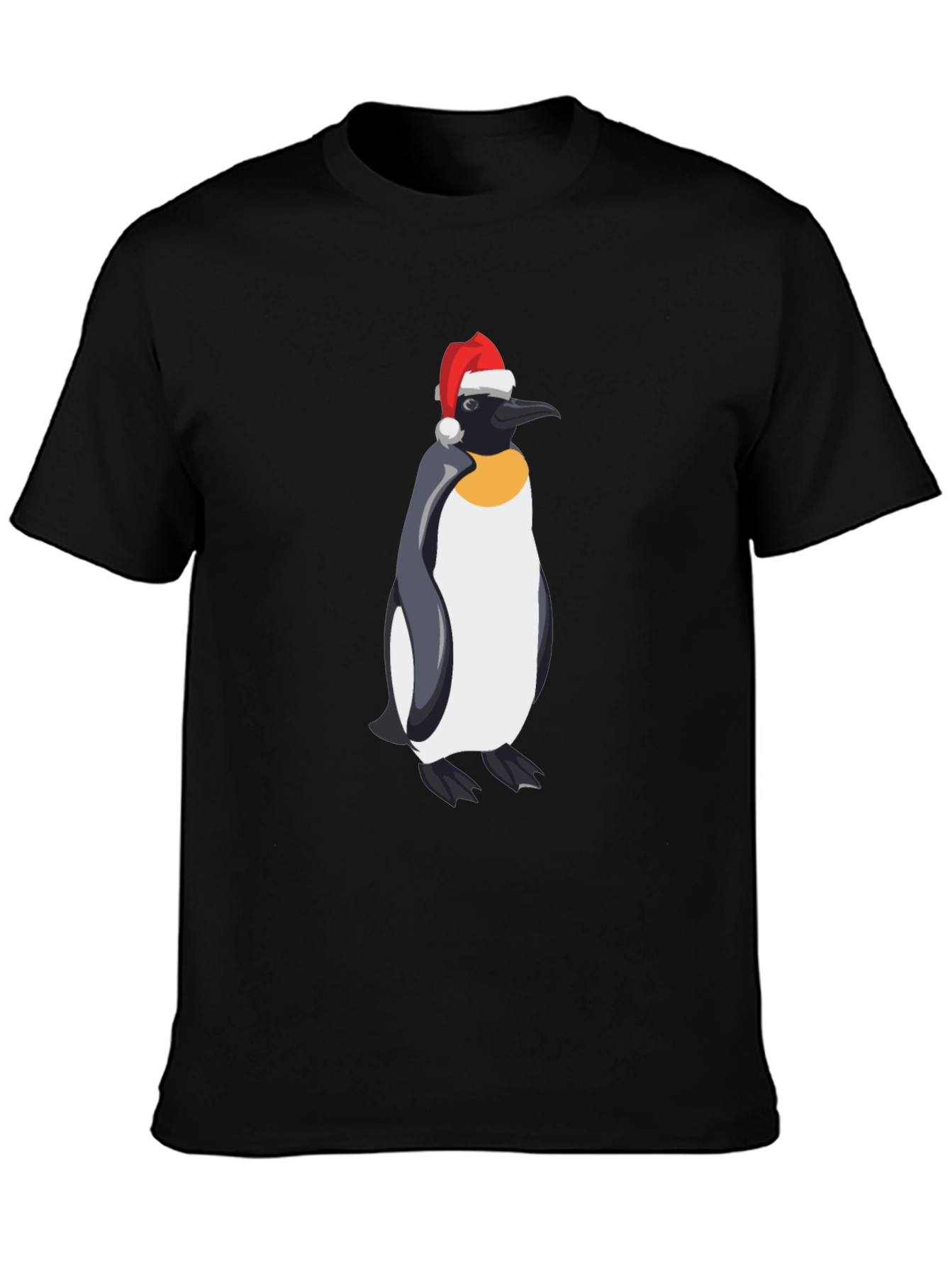 Penguin Santa Hat Graphic Tee - Holiday Style
