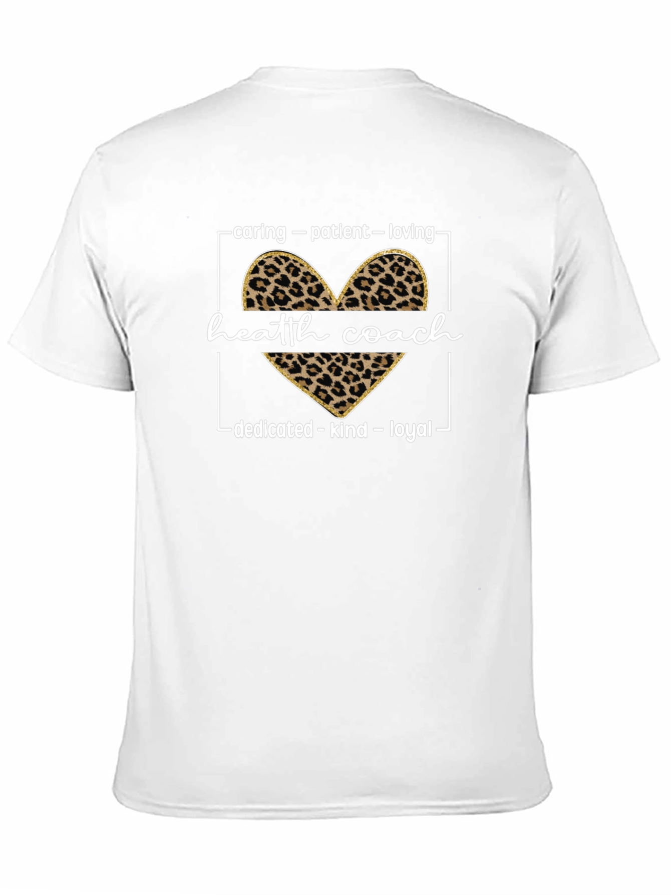 Health Coach Leopard Heart Graphic T-Shirt