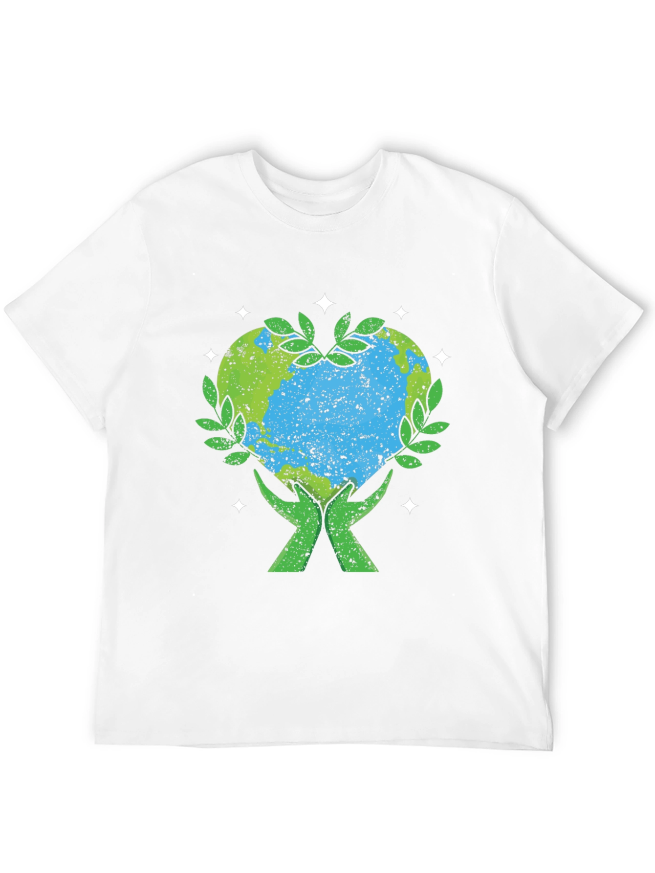 Earth Heart Hands Graphic T-Shirt
