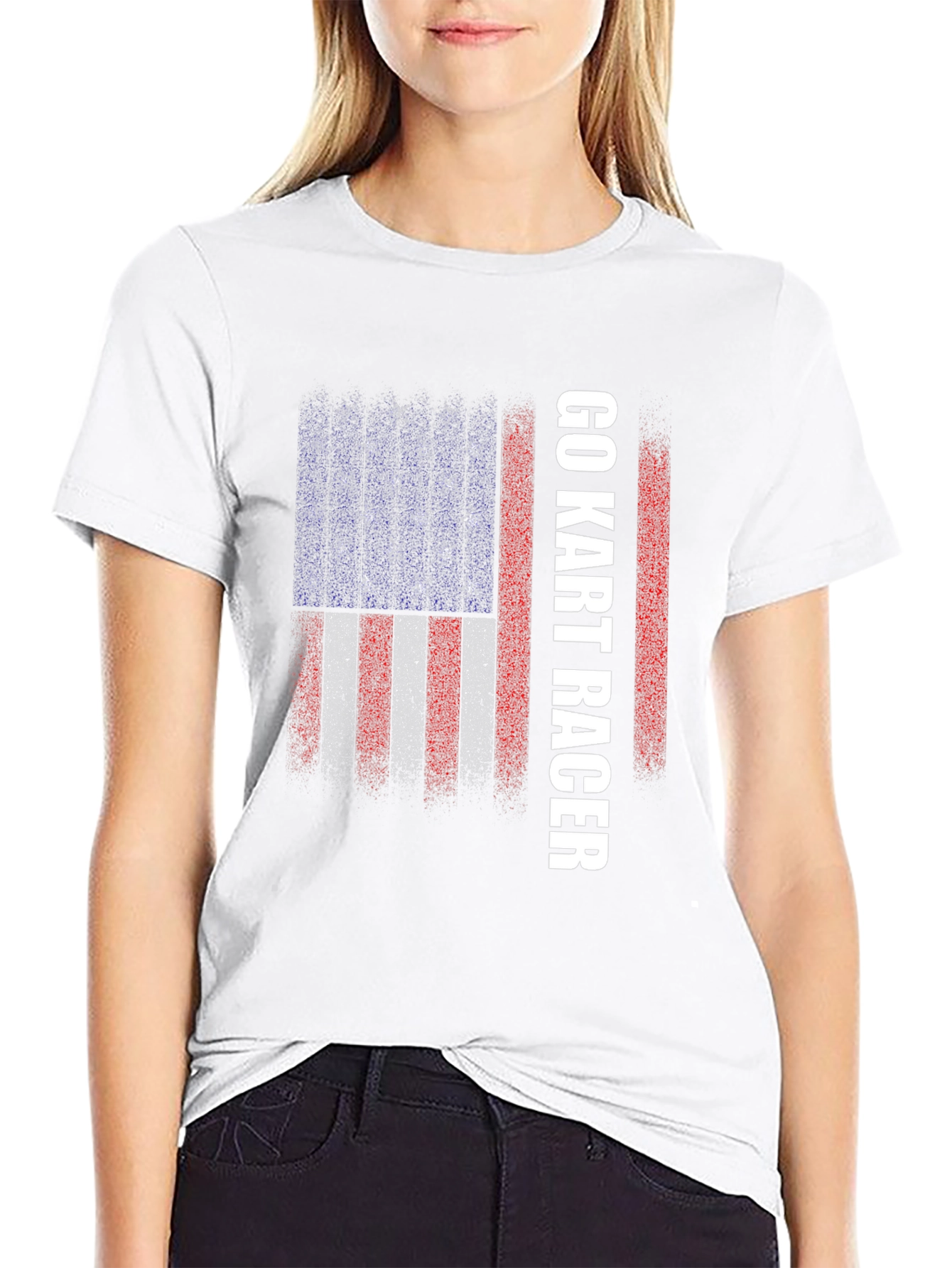 Go Kart Racer American Flag T-Shirt