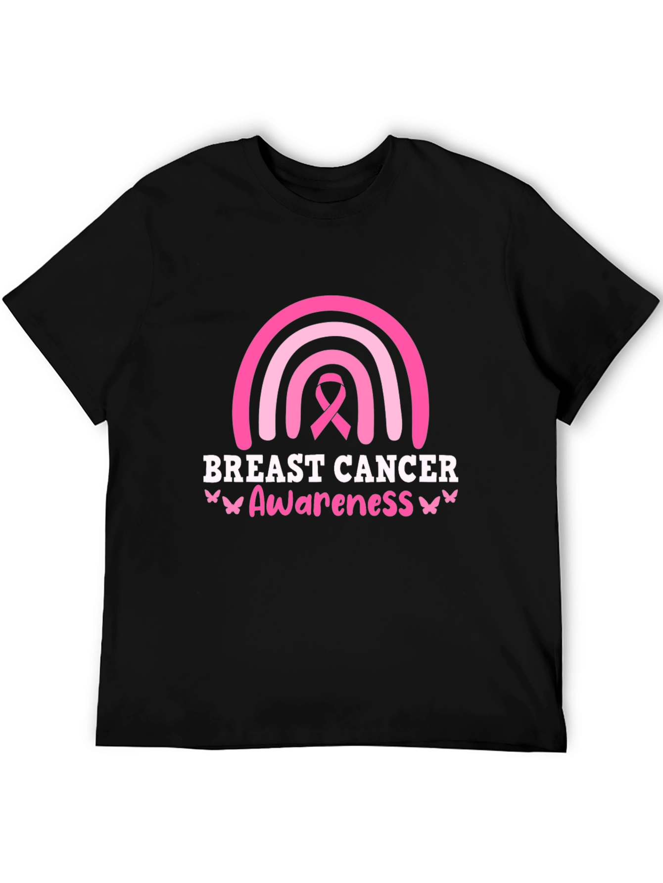 Breast Cancer Awareness Ribbon Rainbow Graphic T-Shirt