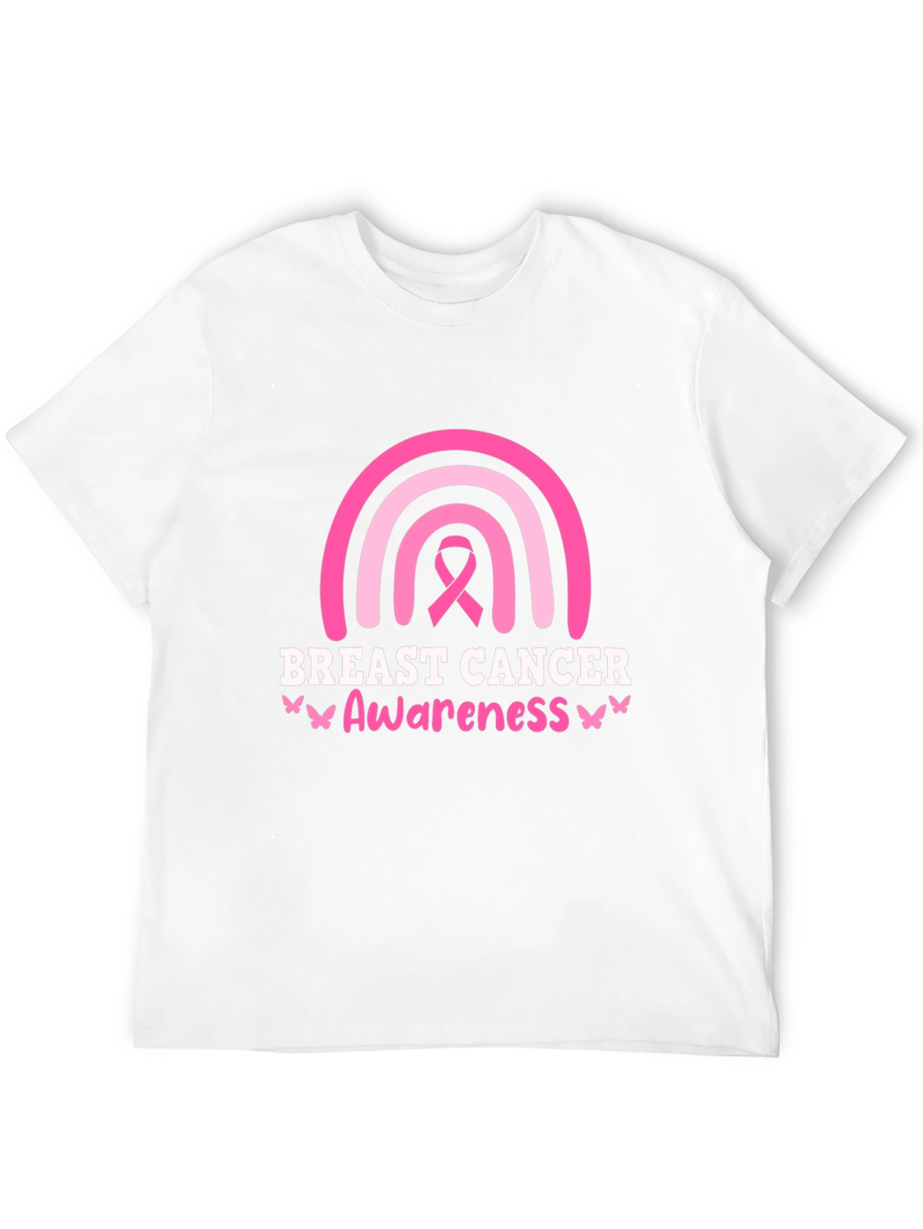 Breast Cancer Awareness Ribbon Rainbow Graphic T-Shirt