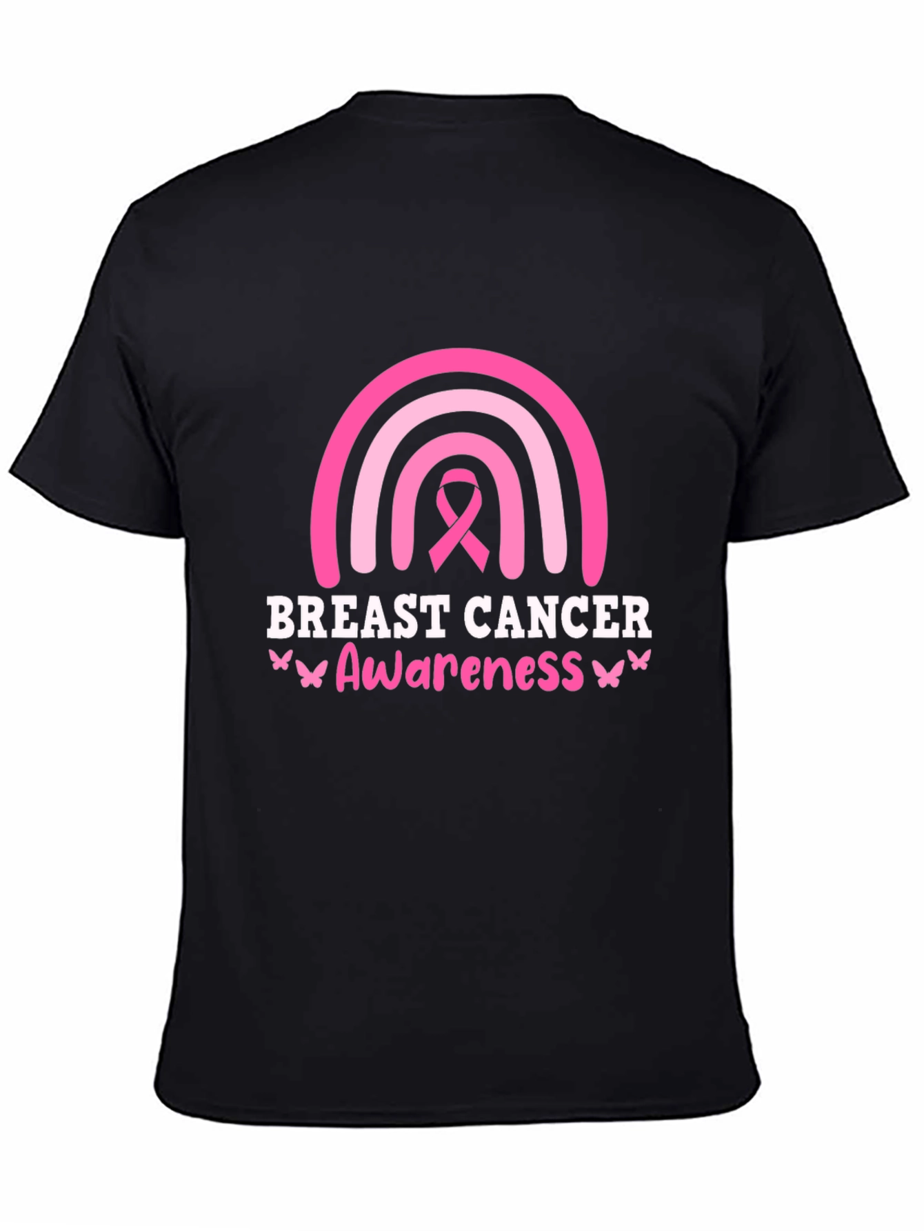 Breast Cancer Awareness Ribbon Rainbow Graphic T-Shirt