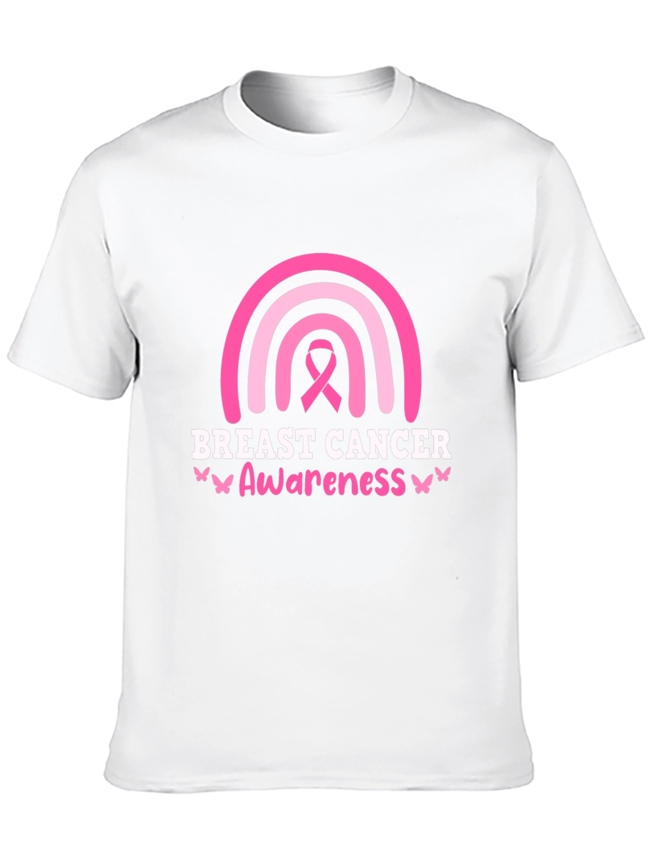 Breast Cancer Awareness Ribbon Rainbow Graphic T-Shirt
