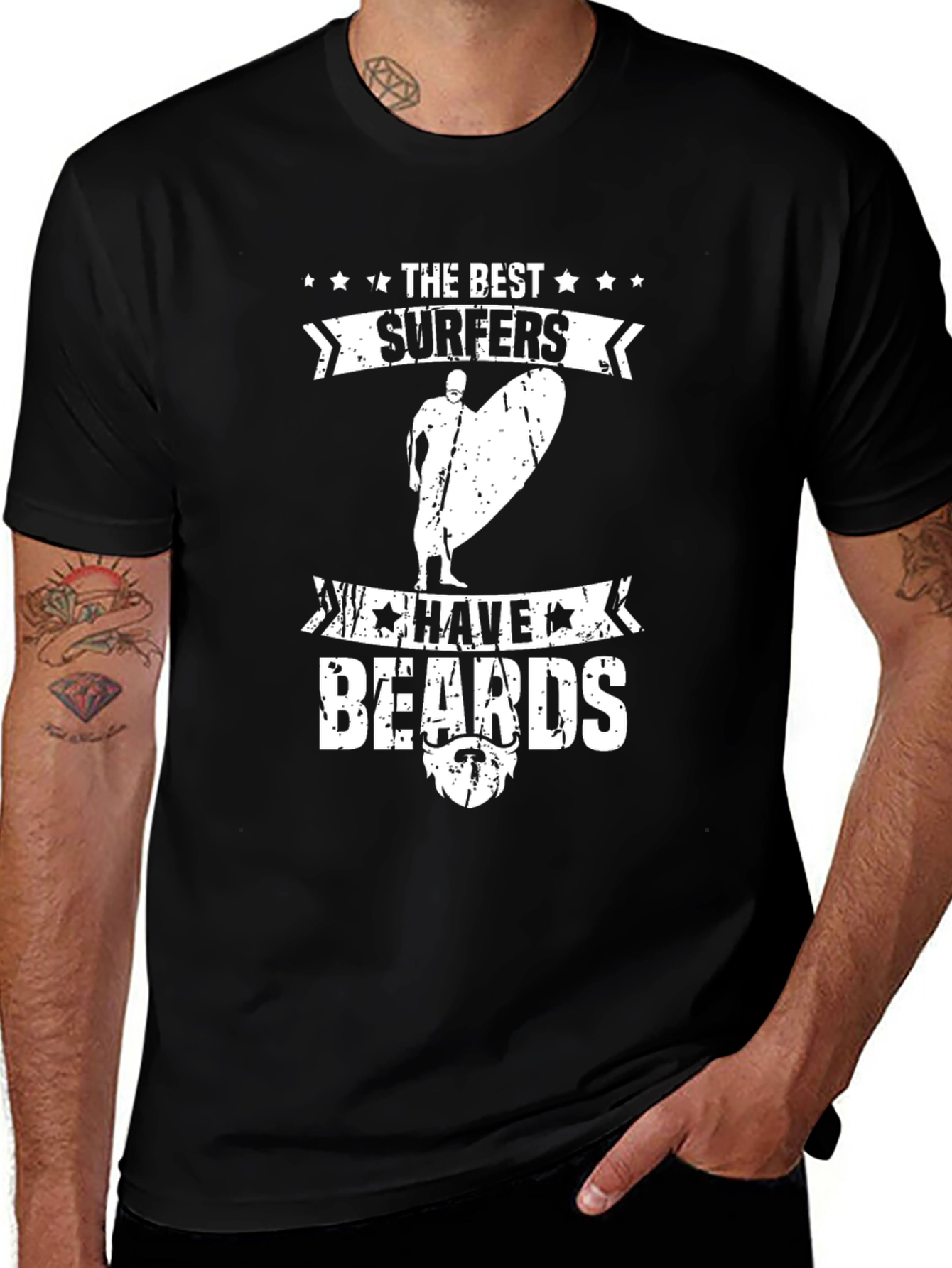 The Best Surfers Have Beards Graphic T-Shirt