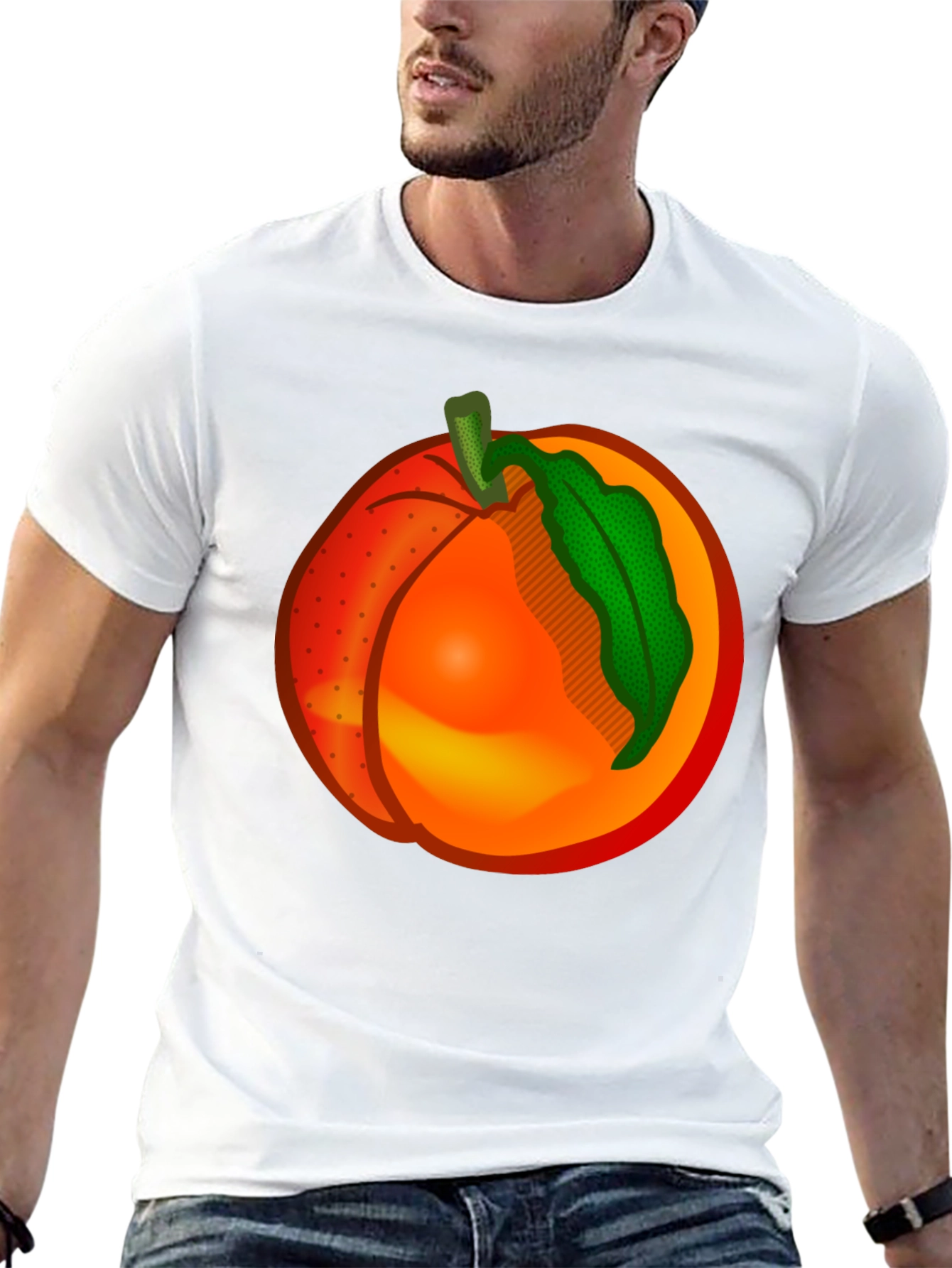 Peach Graphic Print T-Shirt