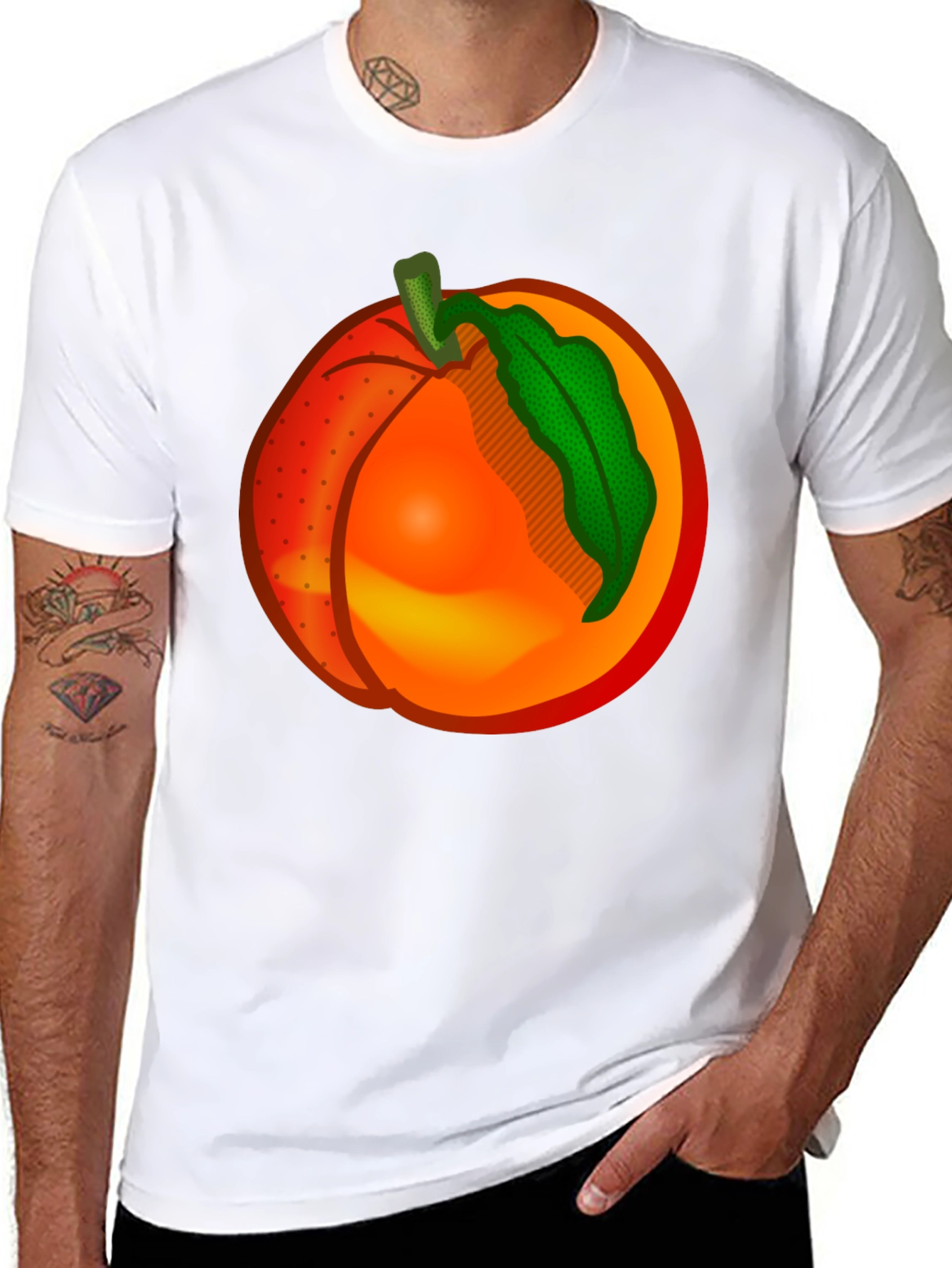 Peach Graphic Print T-Shirt