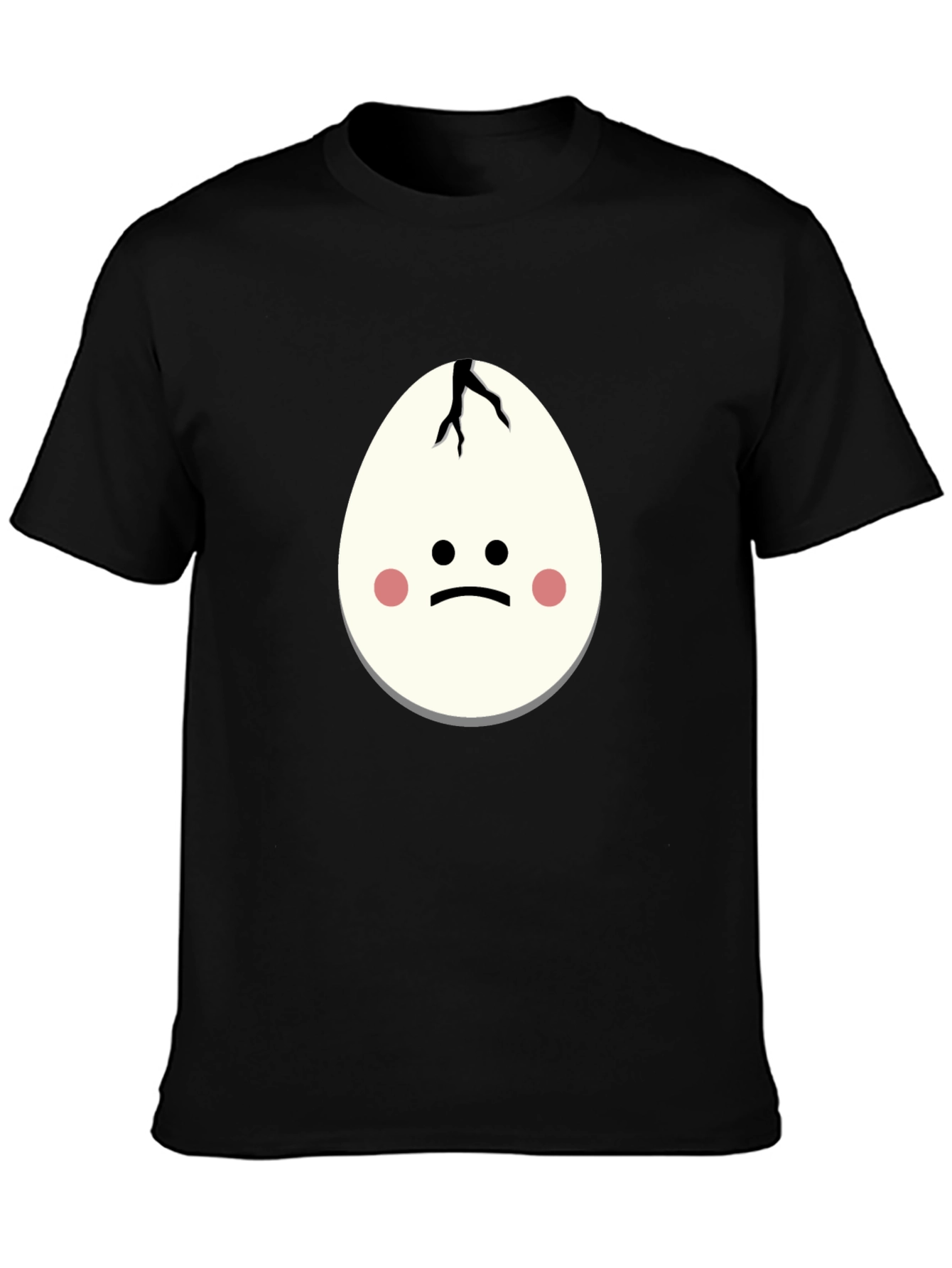 Cracked Egg Face Graphic T-Shirt - Unisex Black Tee