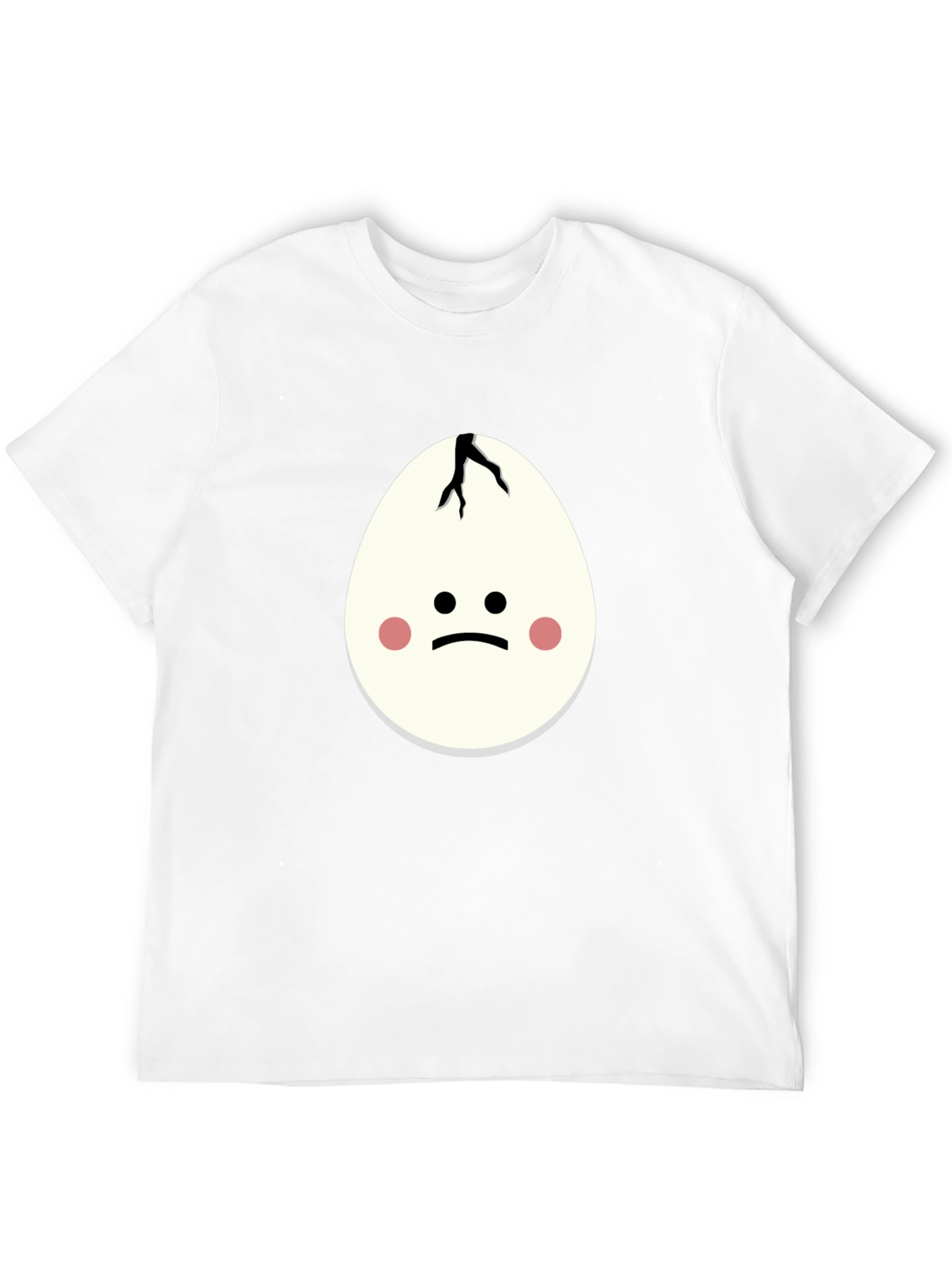 Cracked Egg Face Graphic T-Shirt - Unisex Black Tee