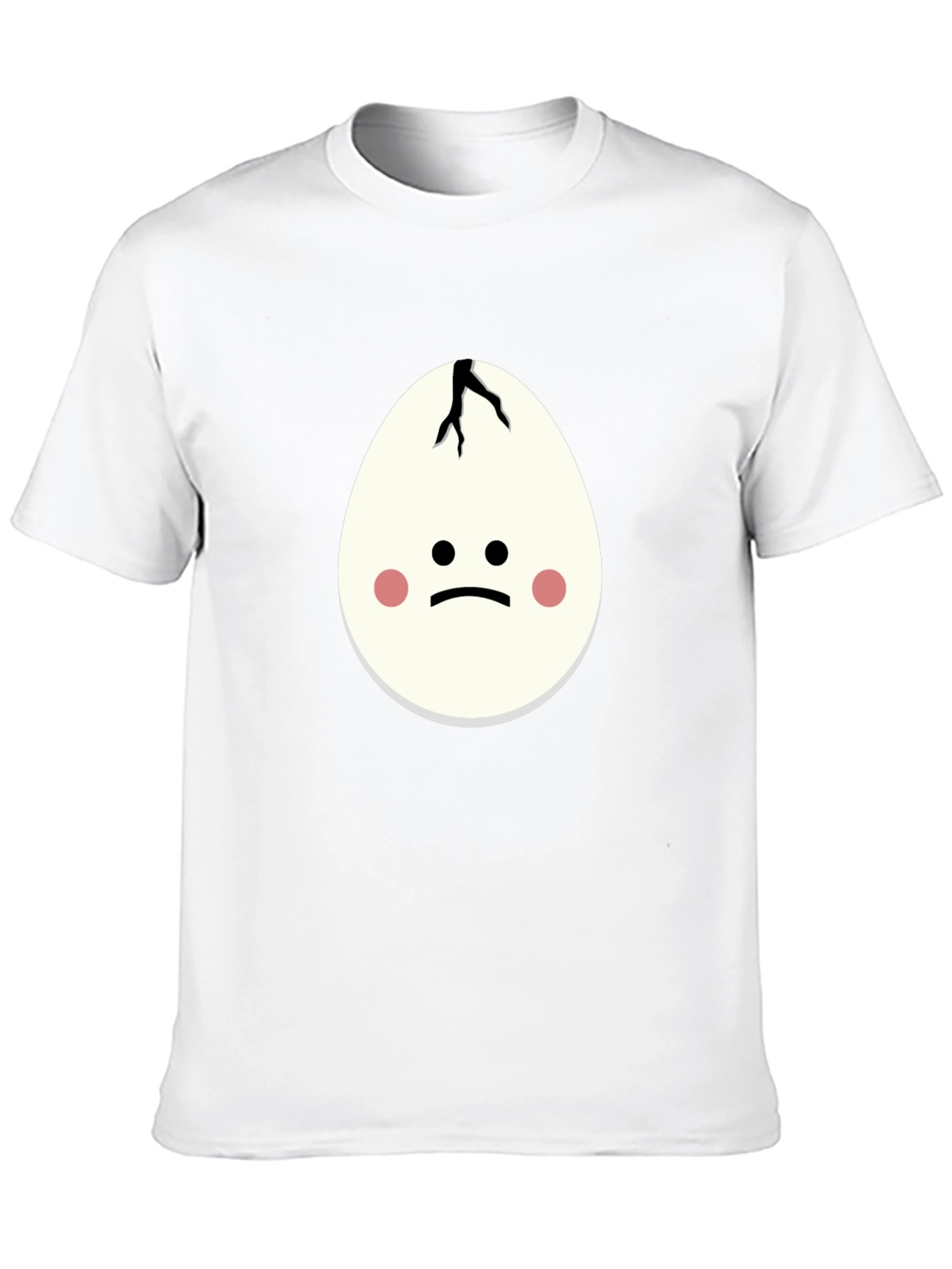 Cracked Egg Face Graphic T-Shirt - Unisex Black Tee