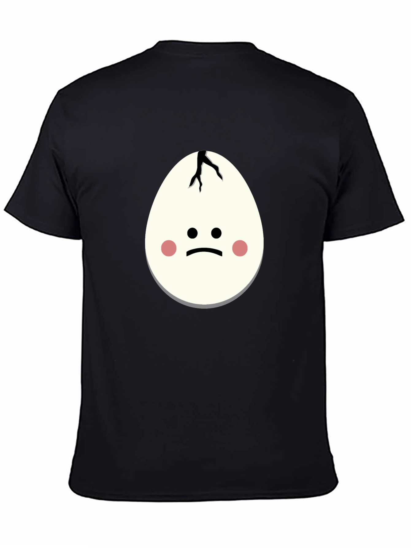 Cracked Egg Face Graphic T-Shirt - Unisex Black Tee