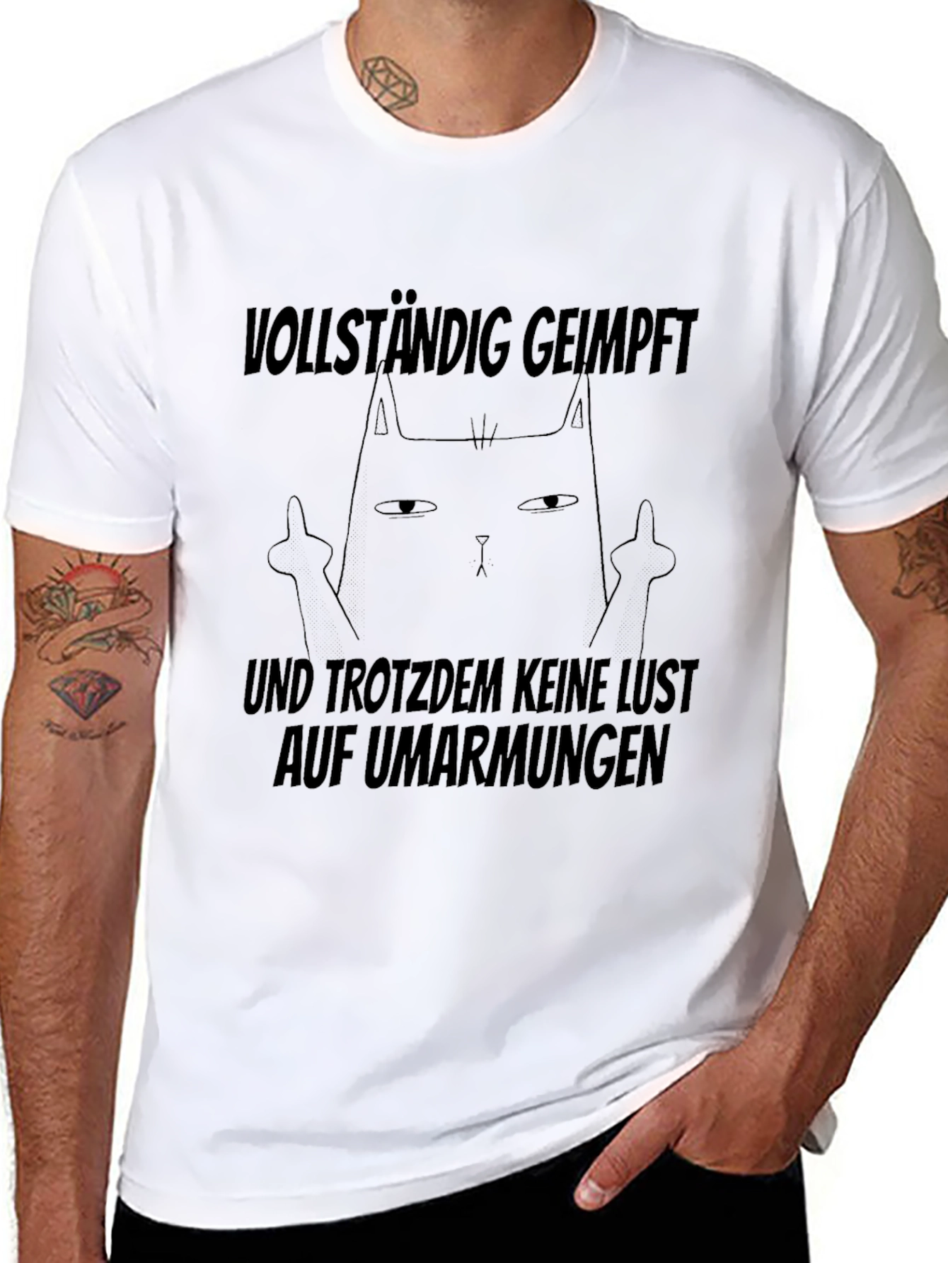 Vollständig Geimpft Cat Graphic Tee