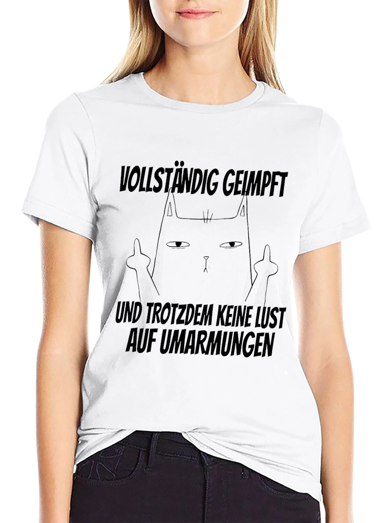 Vollständig Geimpft Cat Graphic Tee