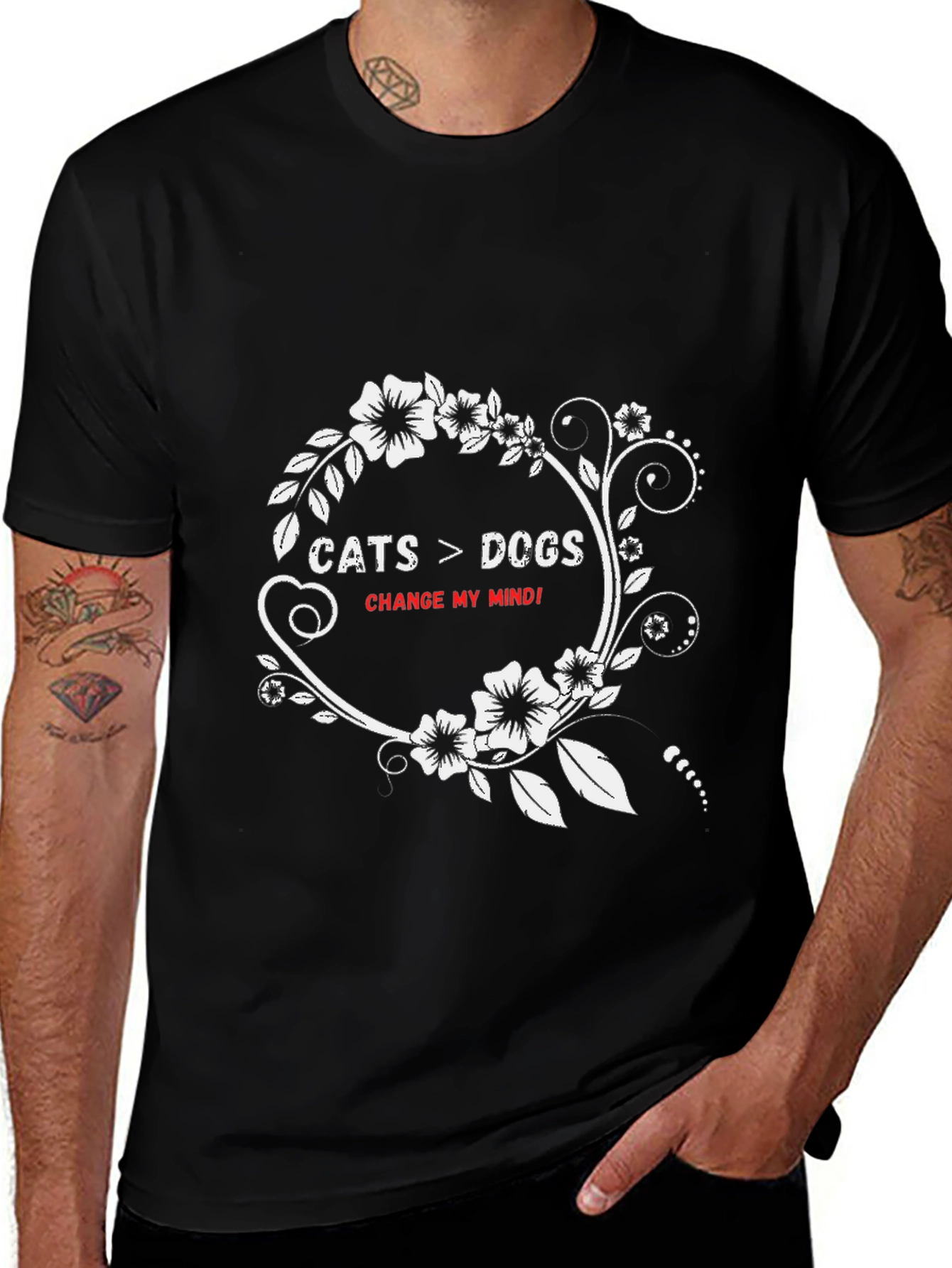 Cats vs Dogs T-Shirt - Change My Mind!