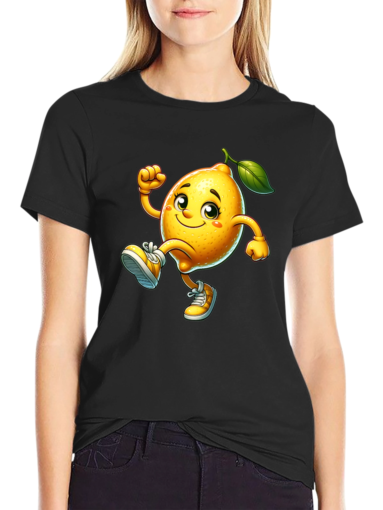 Cartoon Lemon Graphic T-Shirt