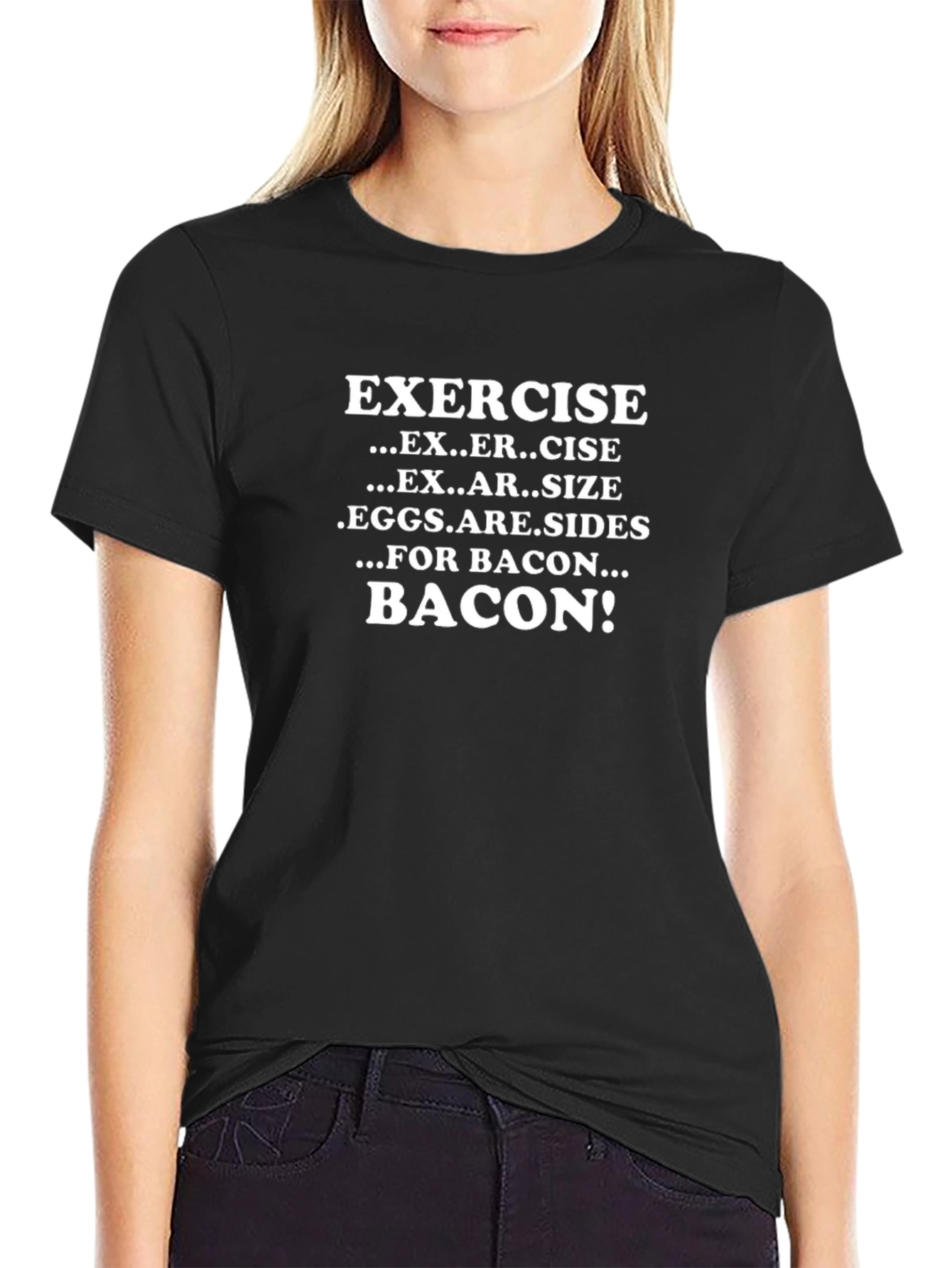 Exercise Bacon Funny Graphic Tee