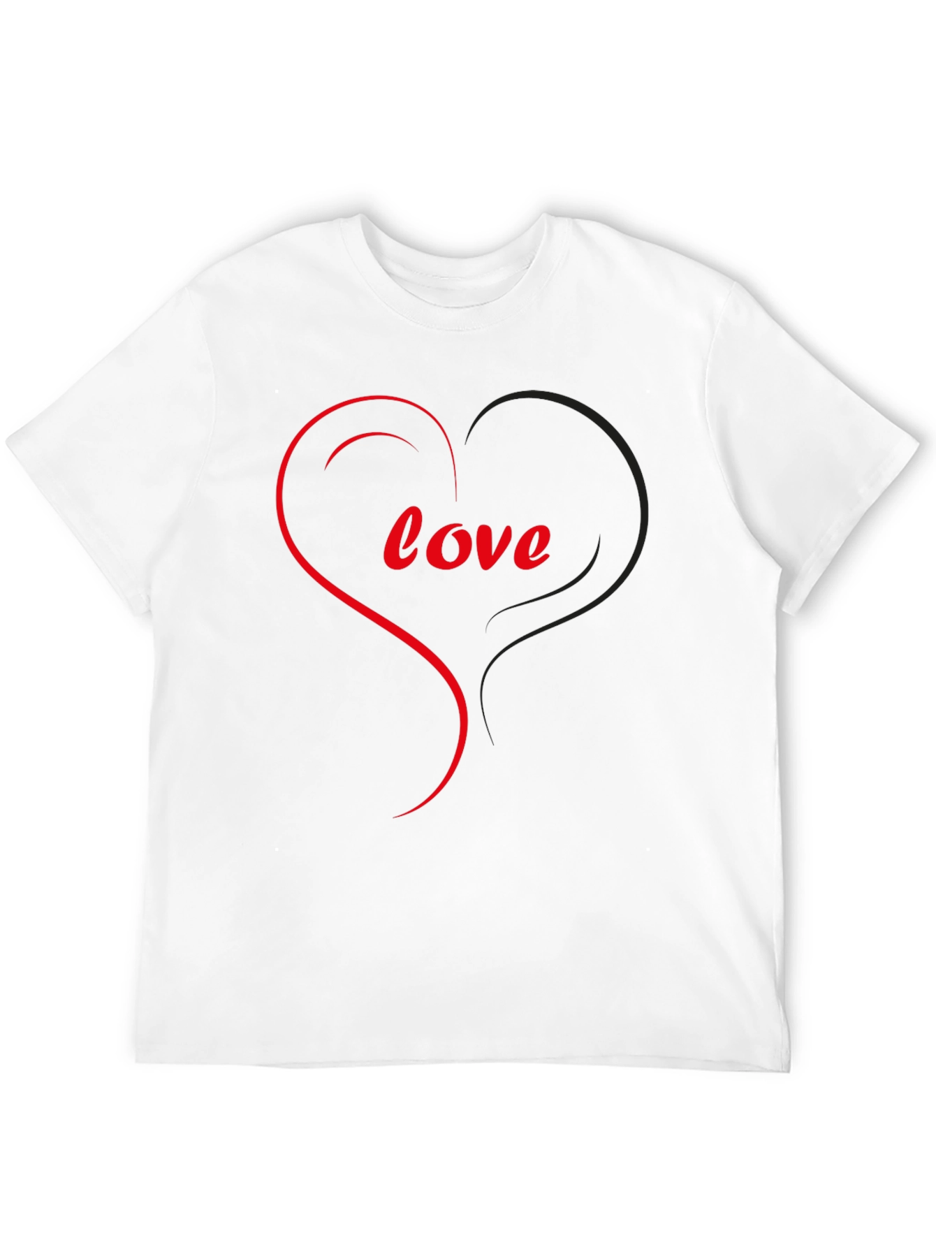 Love Heart Graphic Black T-Shirt