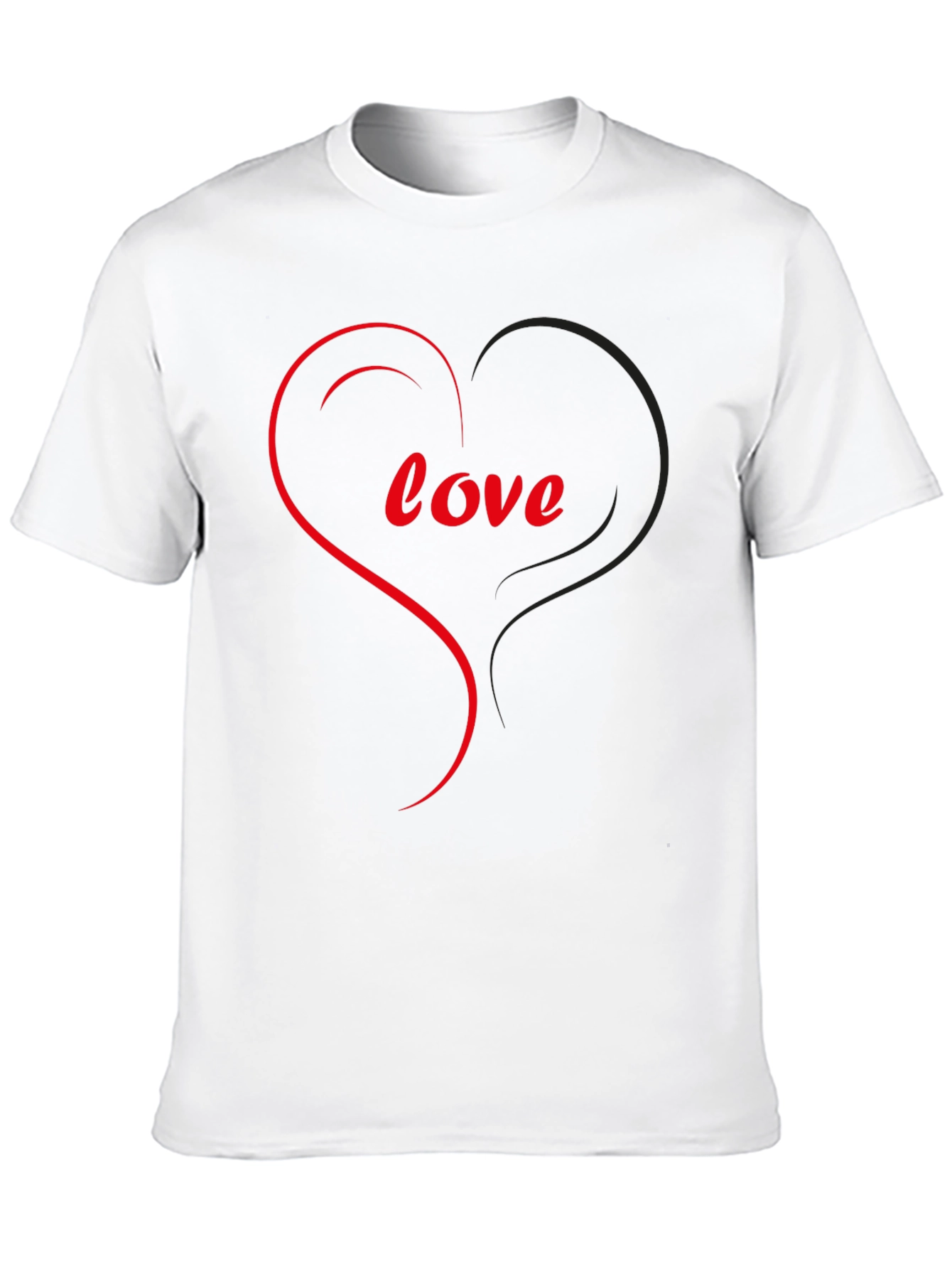 Love Heart Graphic Black T-Shirt