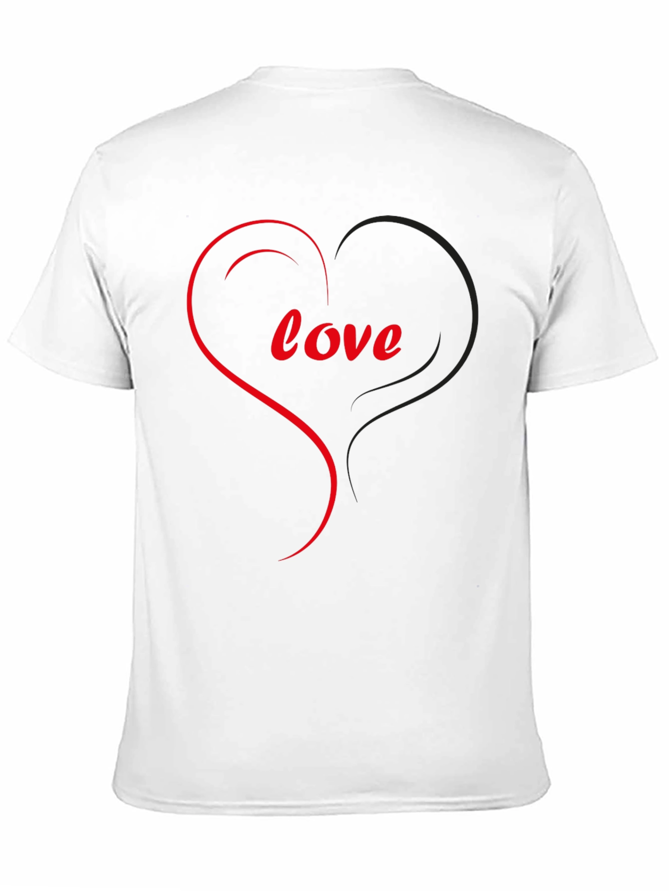 Love Heart Graphic Black T-Shirt