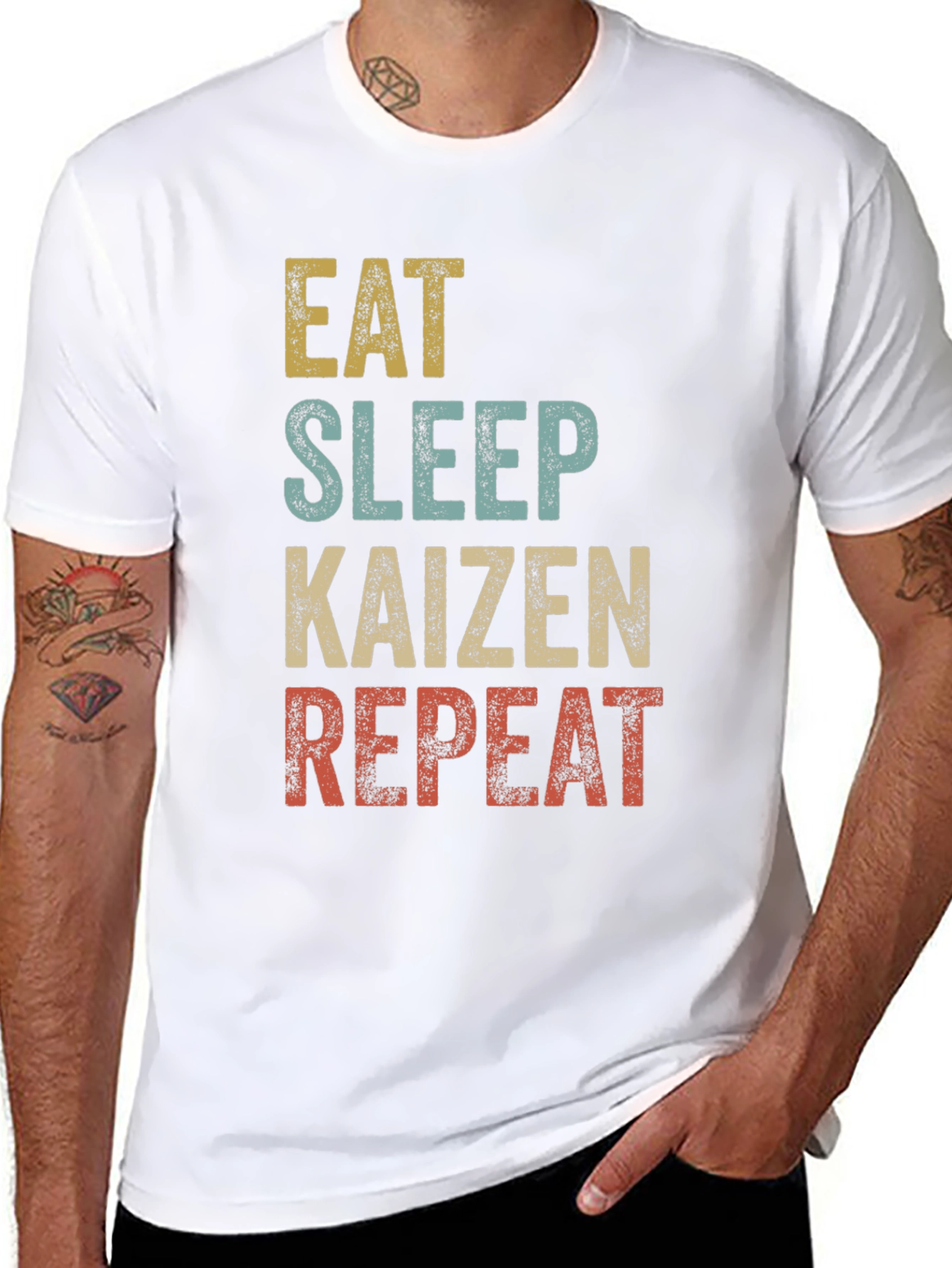 Eat Sleep Kaizen Repeat T-Shirt - Motivational Design