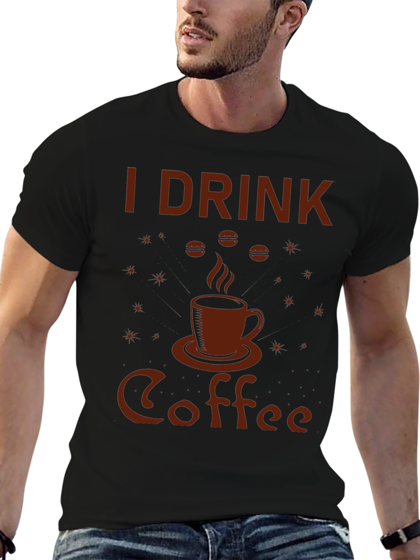 I Drink Coffee Graphic Tee - Black Cotton