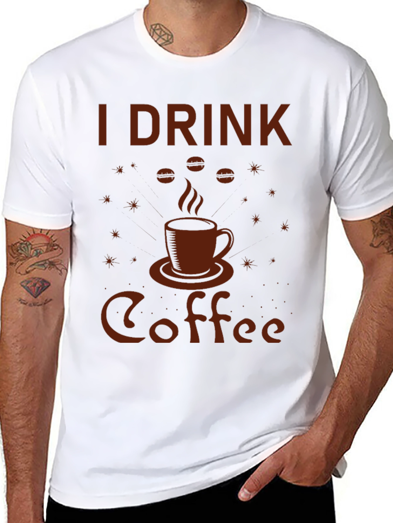 I Drink Coffee Graphic Tee - Black Cotton
