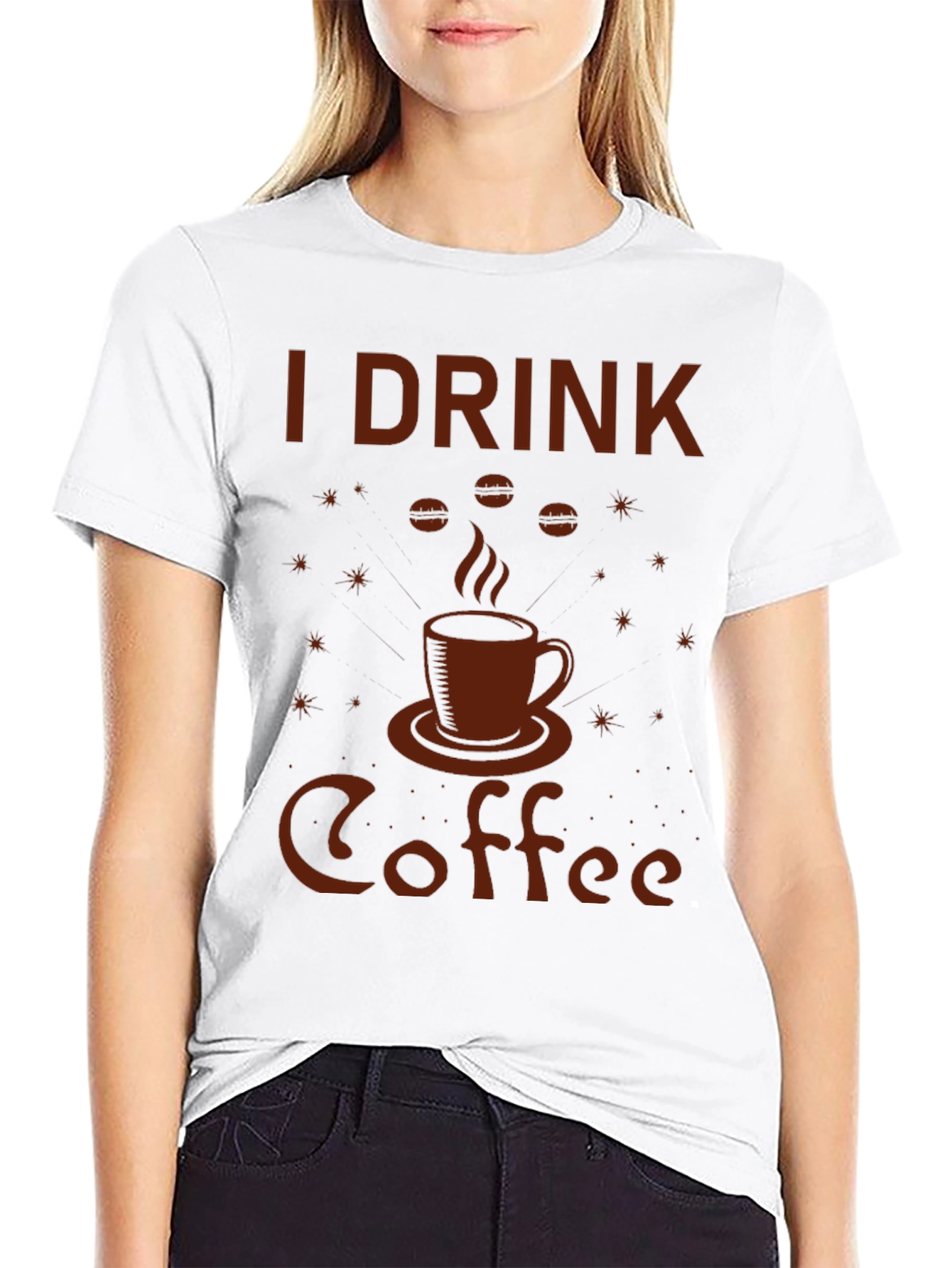 I Drink Coffee Graphic Tee - Black Cotton